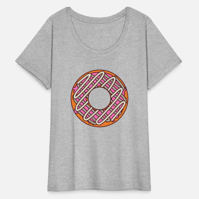 Orange Donut With Pink And White Frosting