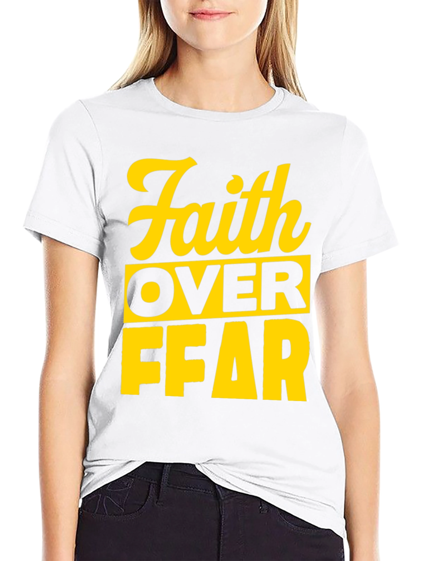 Faith Over Fear Graphic T-Shirt - Black
