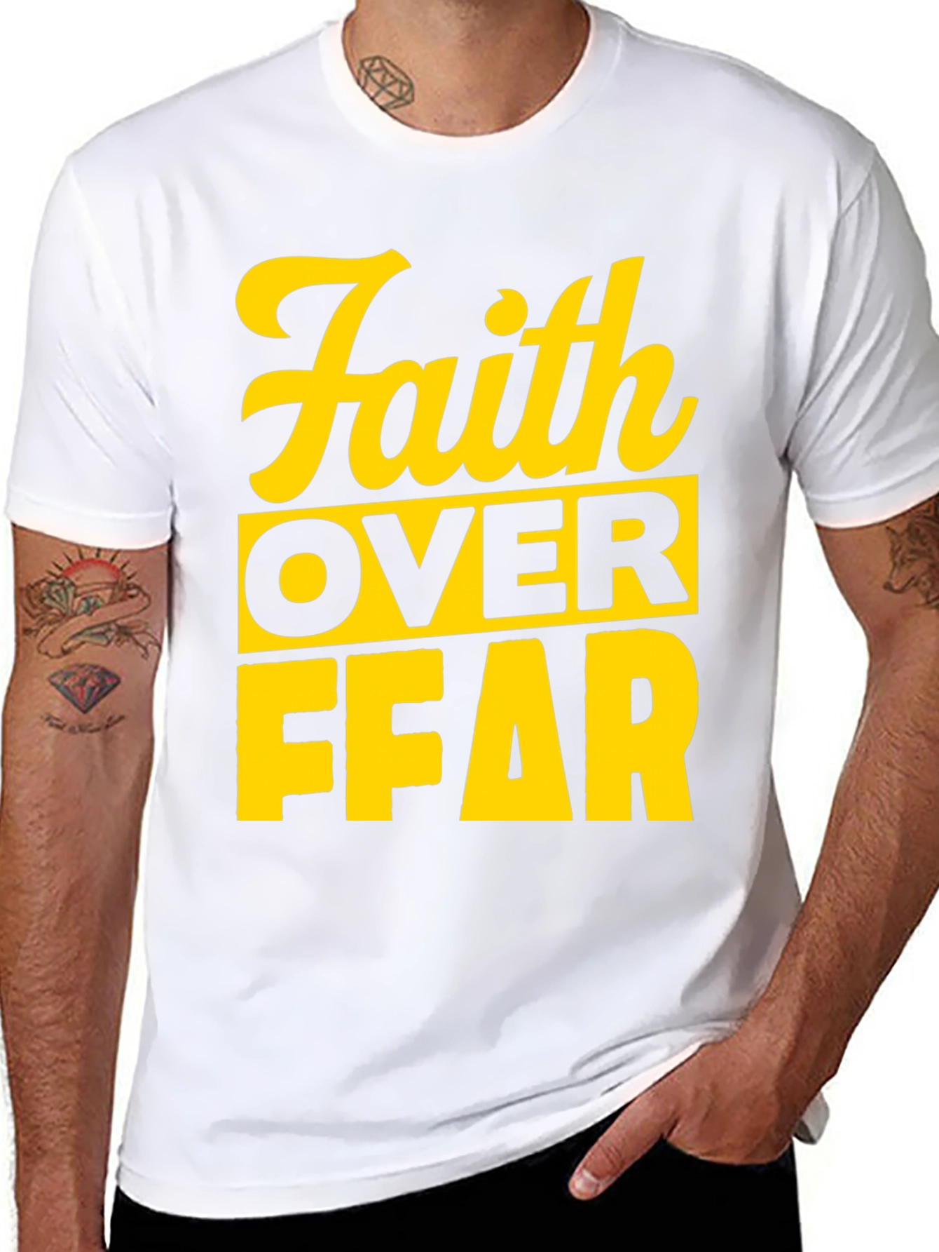 Faith Over Fear Graphic T-Shirt - Black