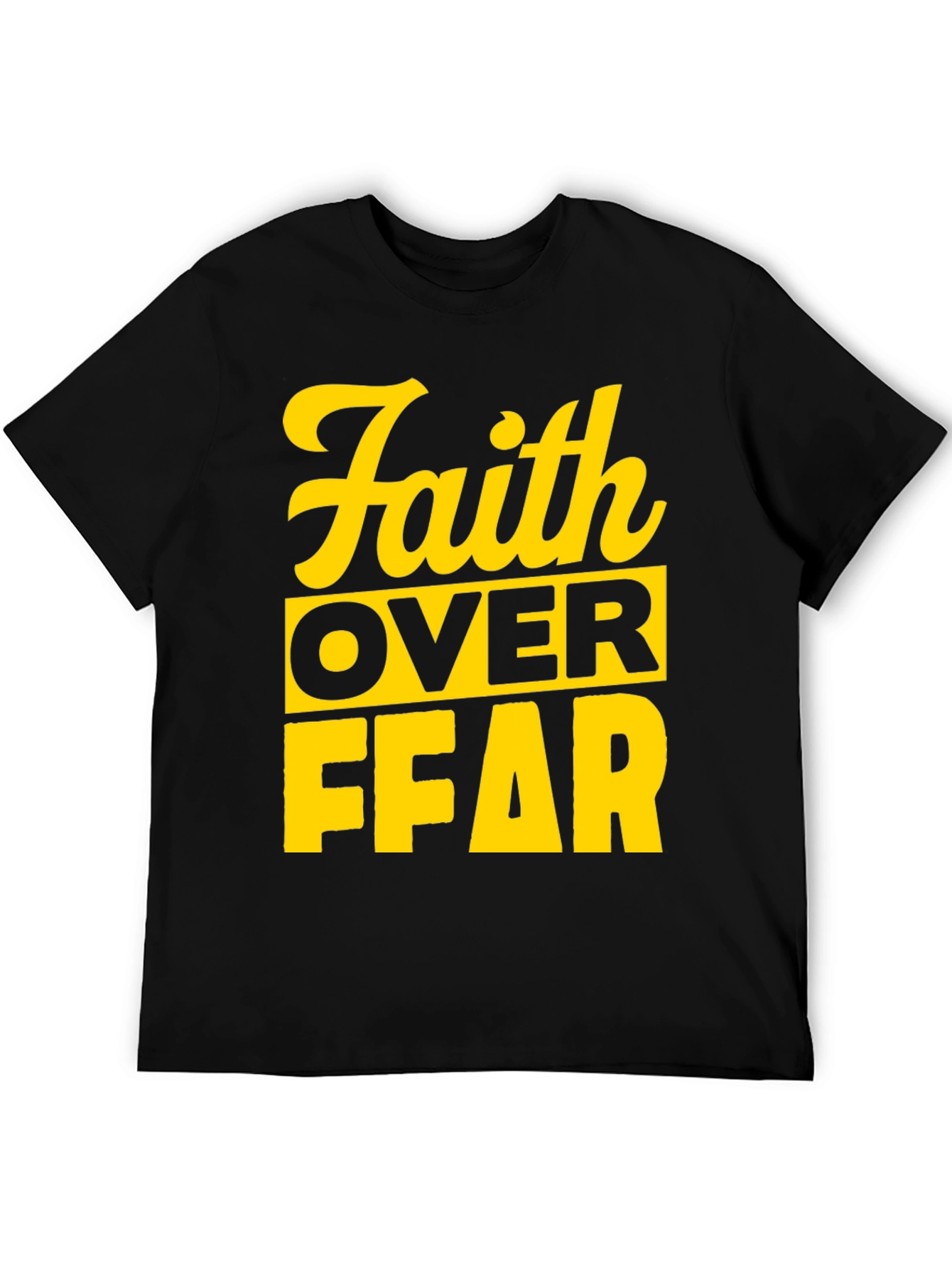 Faith Over Fear Graphic T-Shirt - Black