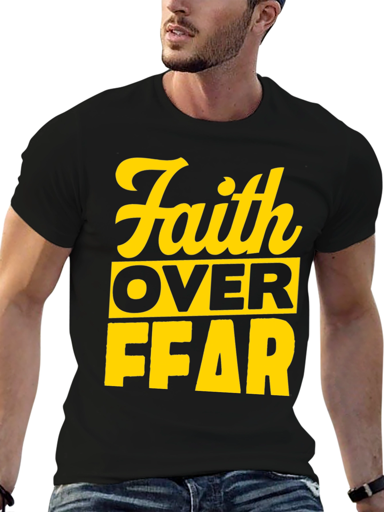 Faith Over Fear Graphic T-Shirt - Black