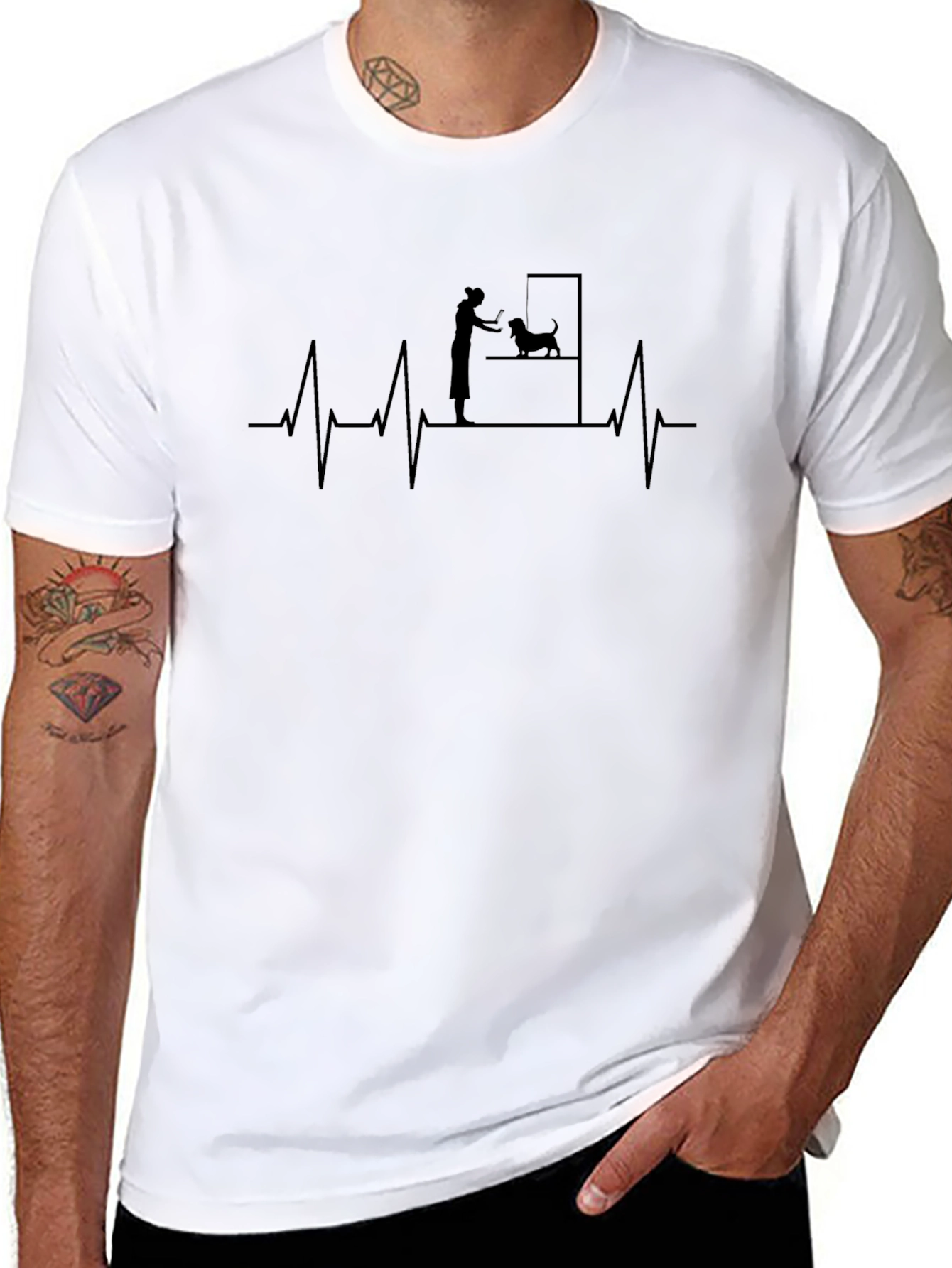 Dog Groomer Heartbeat T-Shirt