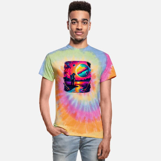 Outer Space Art Watercolor Dripping Spaceman