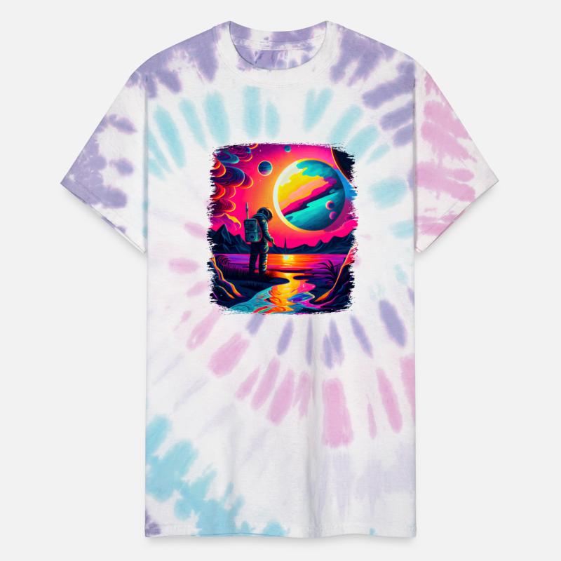 Outer Space Art Watercolor Dripping Spaceman