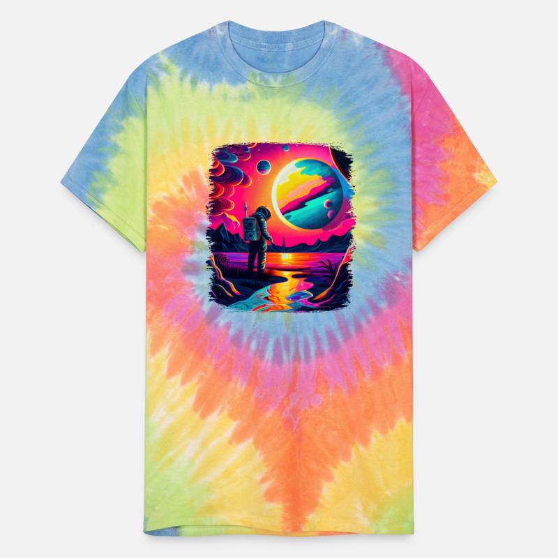 Outer Space Art Watercolor Dripping Spaceman