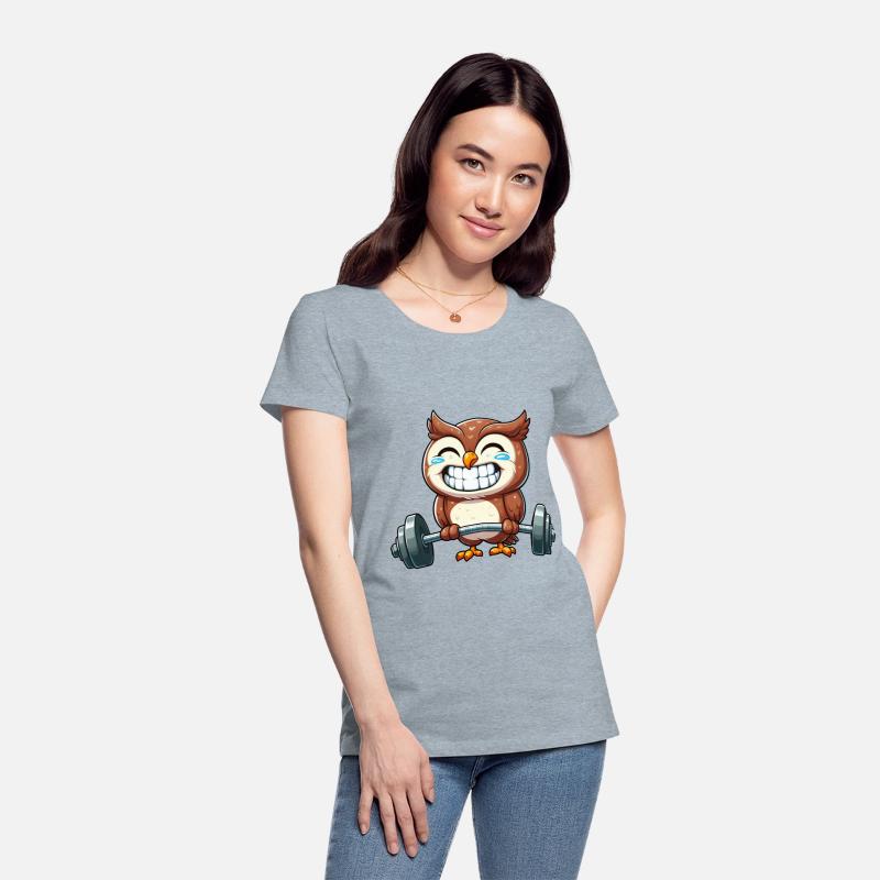 Owl weightlifter strong fit athletic fitness