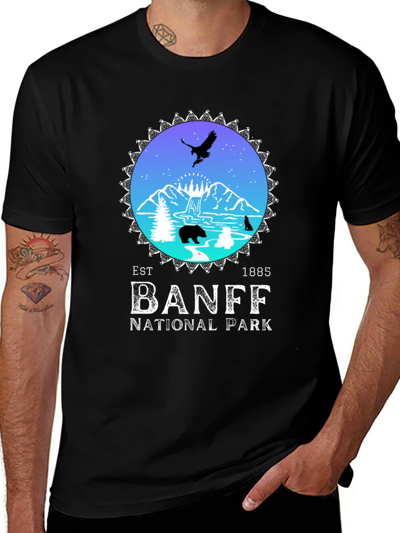Banff National Park Black Graphic T-Shirt