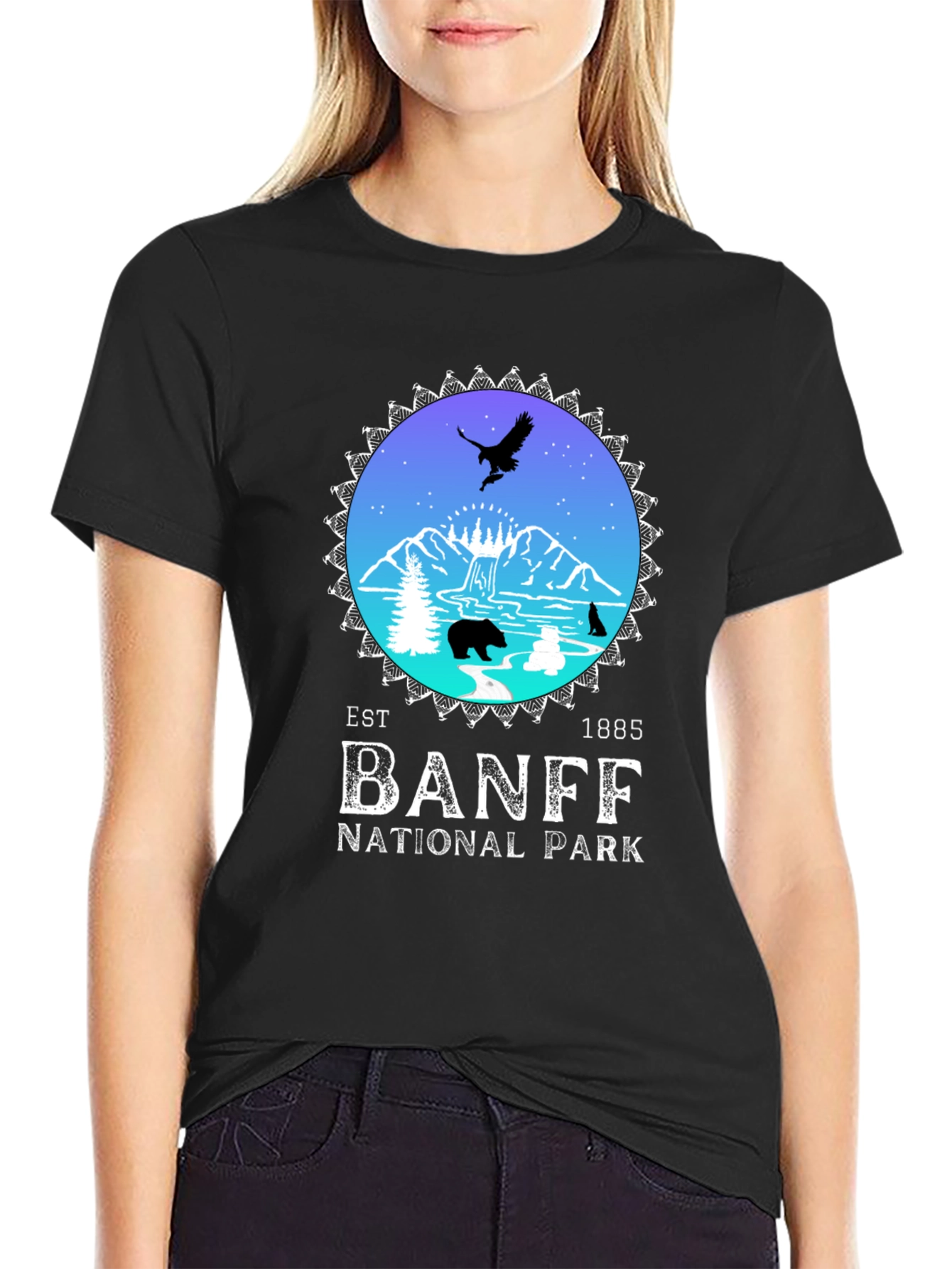 Banff National Park Black Graphic T-Shirt