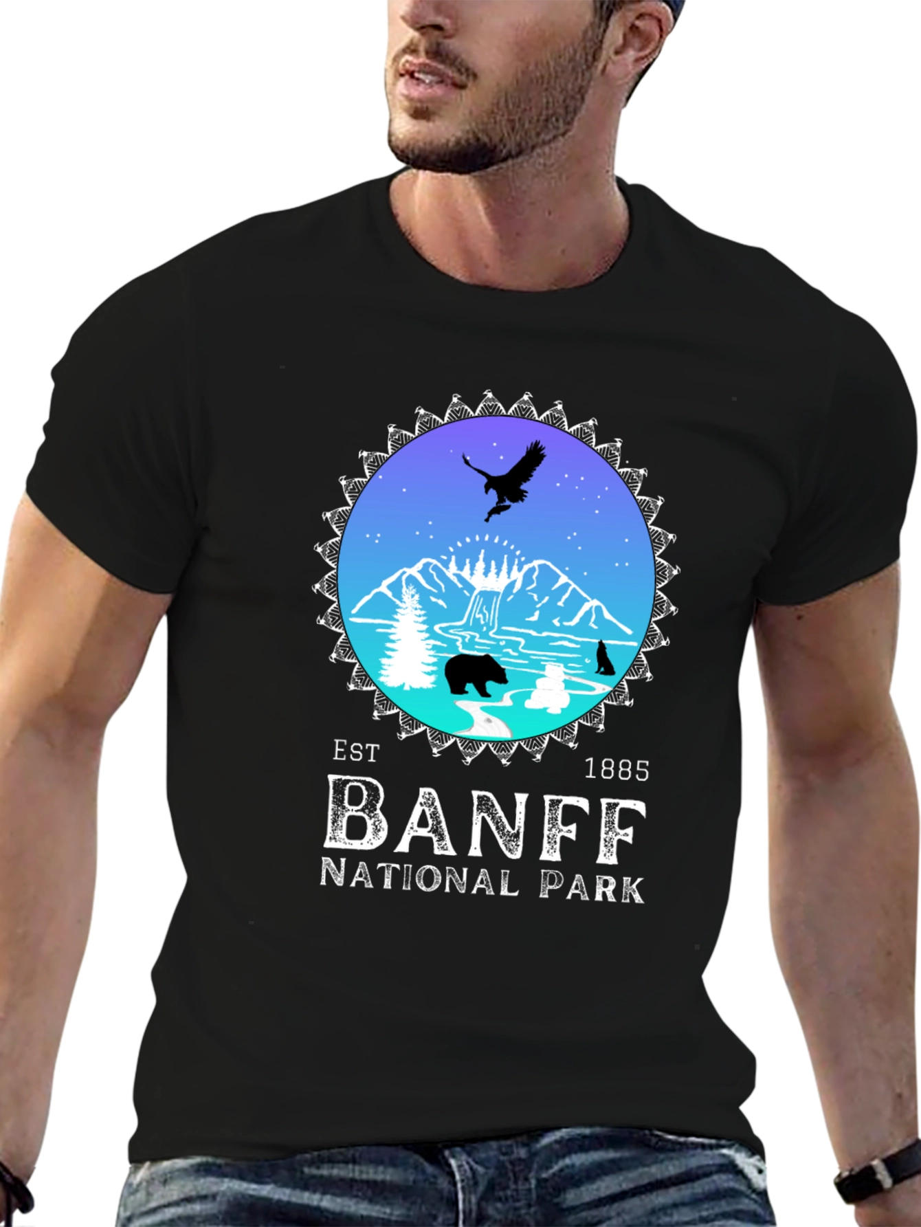 Banff National Park Black Graphic T-Shirt
