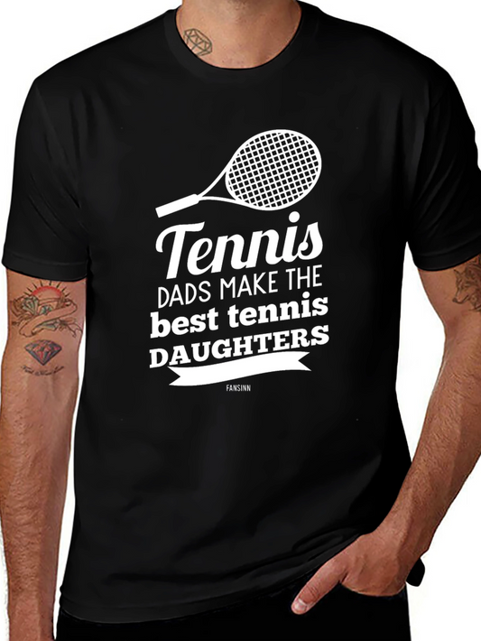 Tennis Dad & Daughter Black T-Shirt