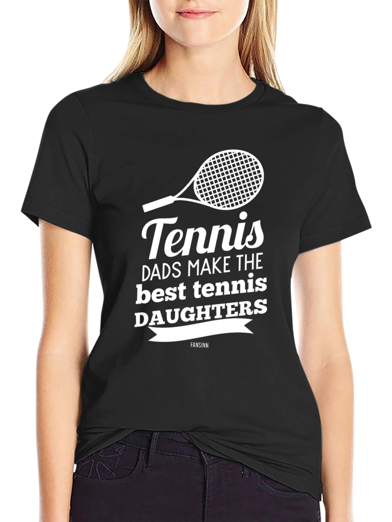 Tennis Dad & Daughter Black T-Shirt