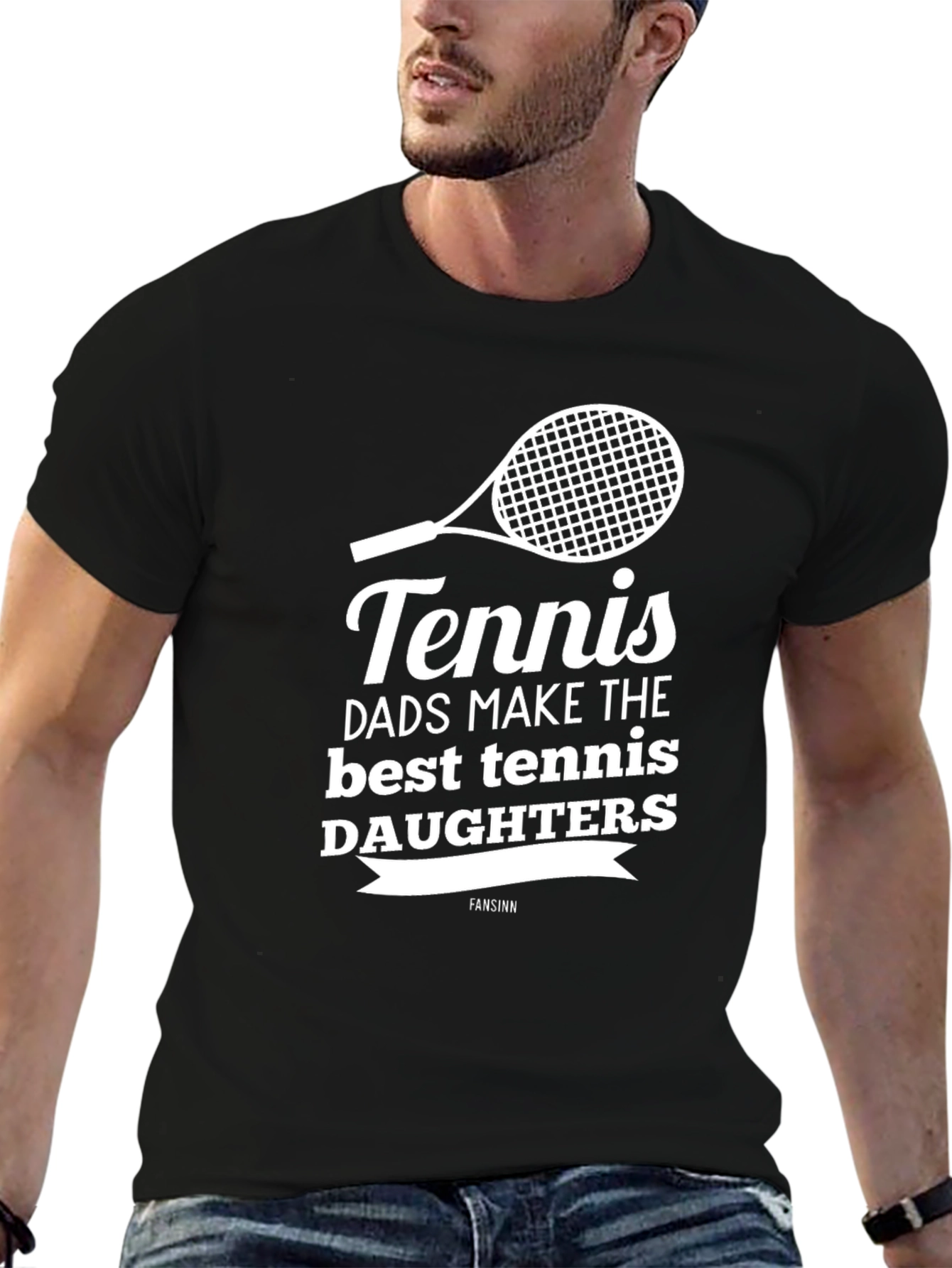 Tennis Dad & Daughter Black T-Shirt