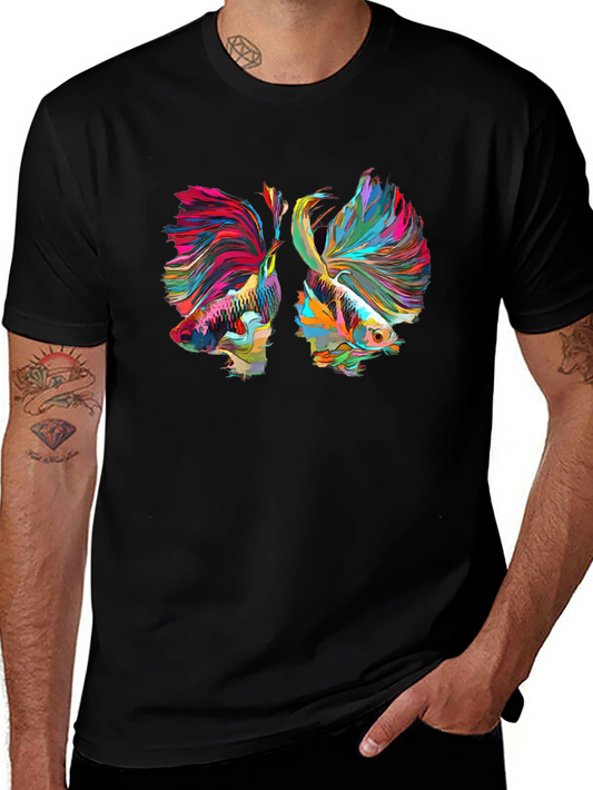 Betta Fish Graphic Tee - Vivid Colors Modern Design