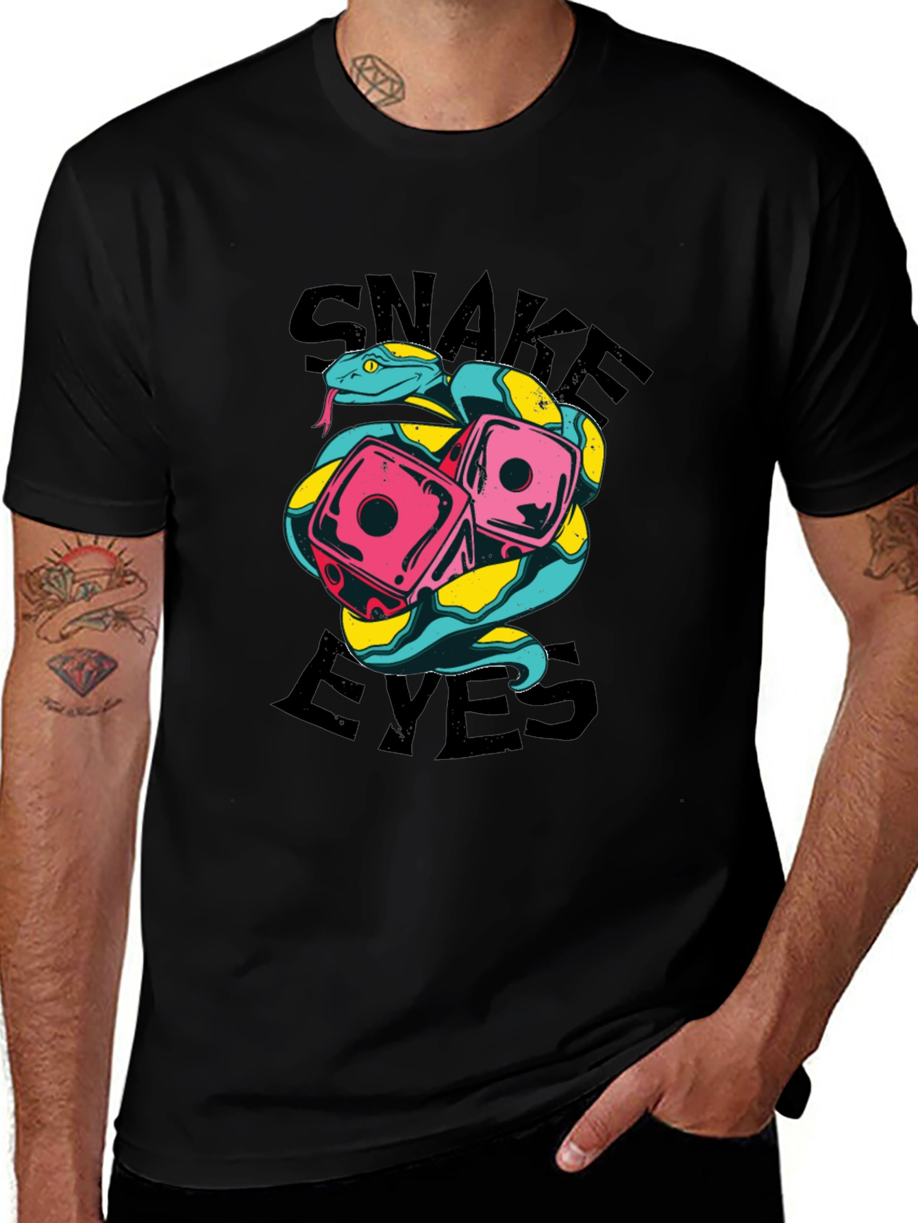 Snake Eyes Graphic Tee - Lucky Dice Design