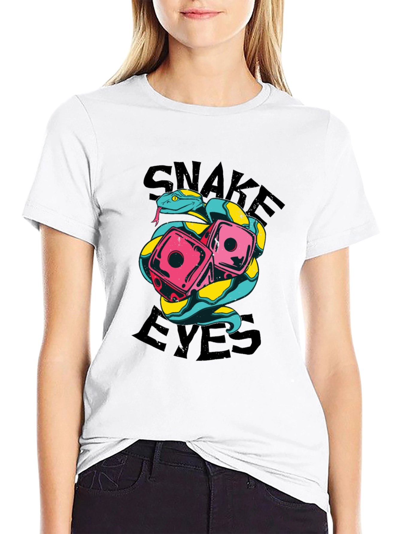 Snake Eyes Graphic Tee - Lucky Dice Design