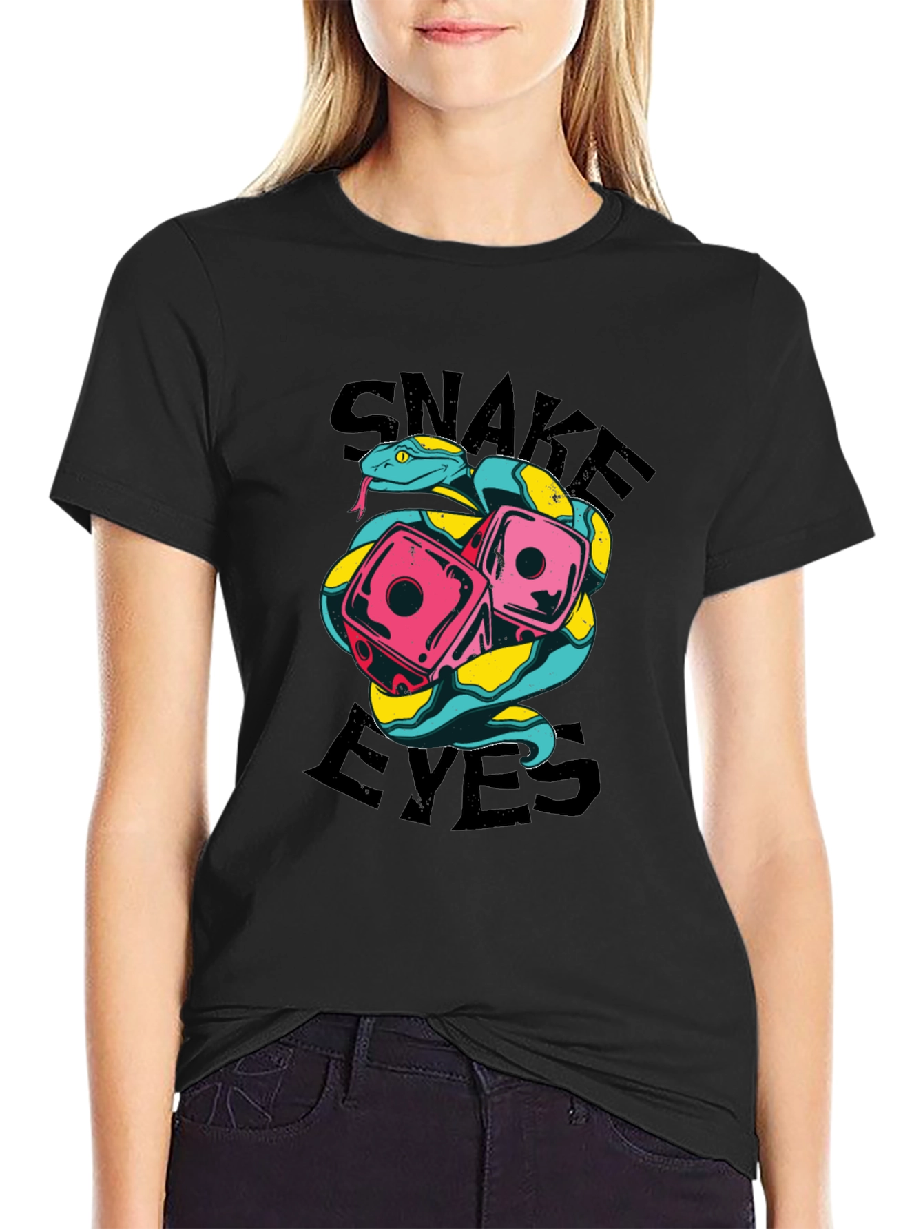 Snake Eyes Graphic Tee - Lucky Dice Design