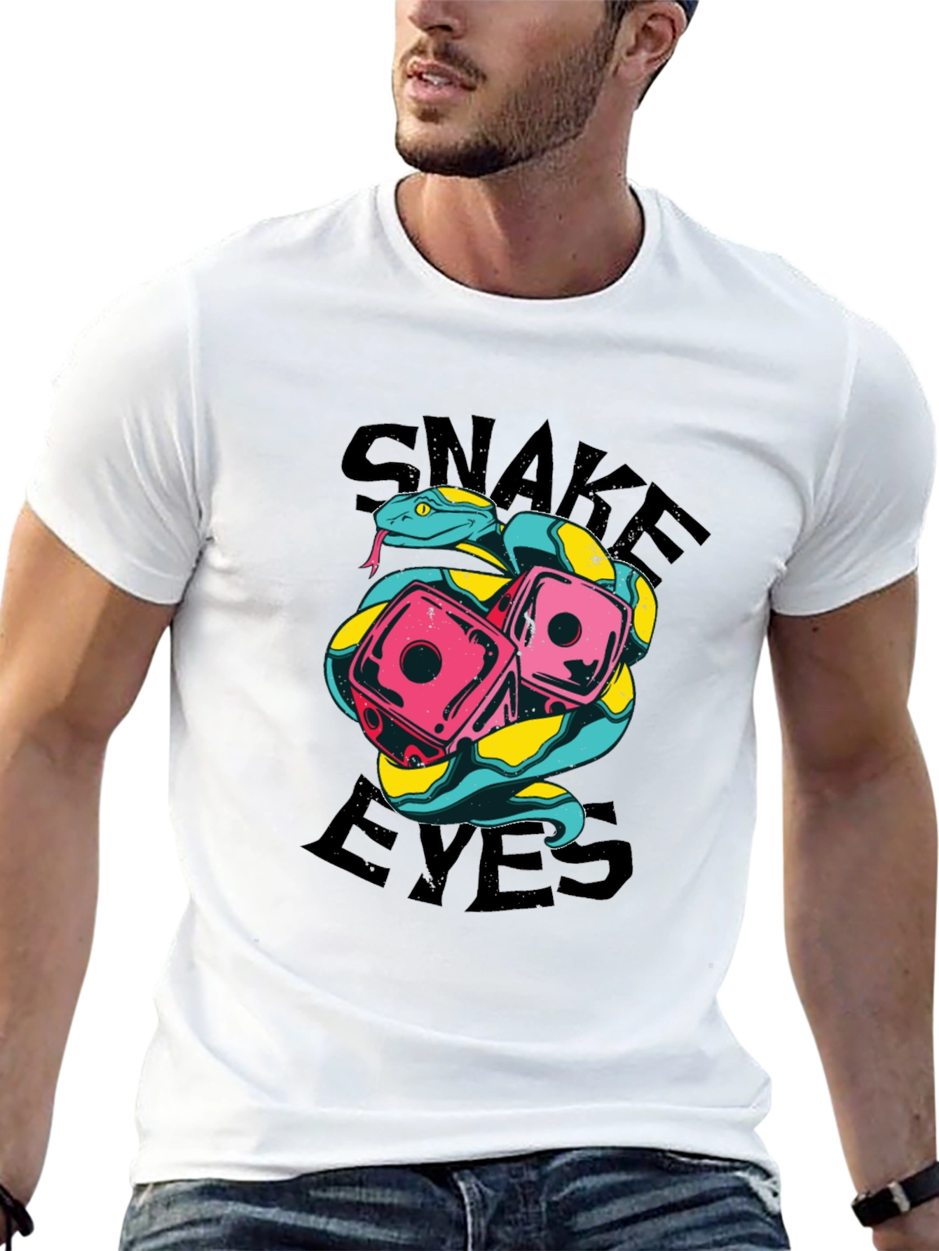 Snake Eyes Graphic Tee - Lucky Dice Design