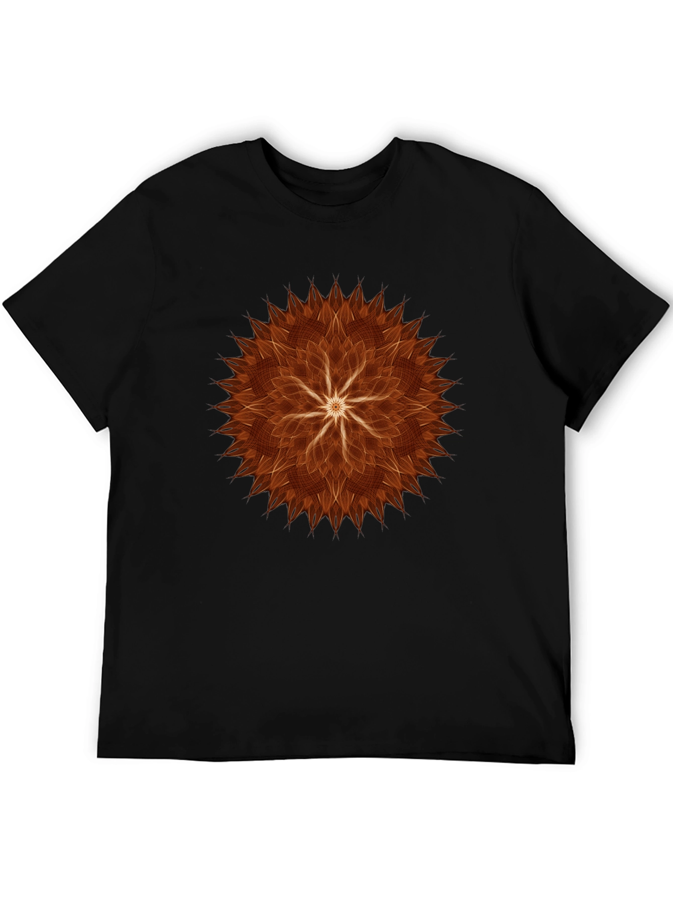 Abstract Flower Graphic Tee - Black