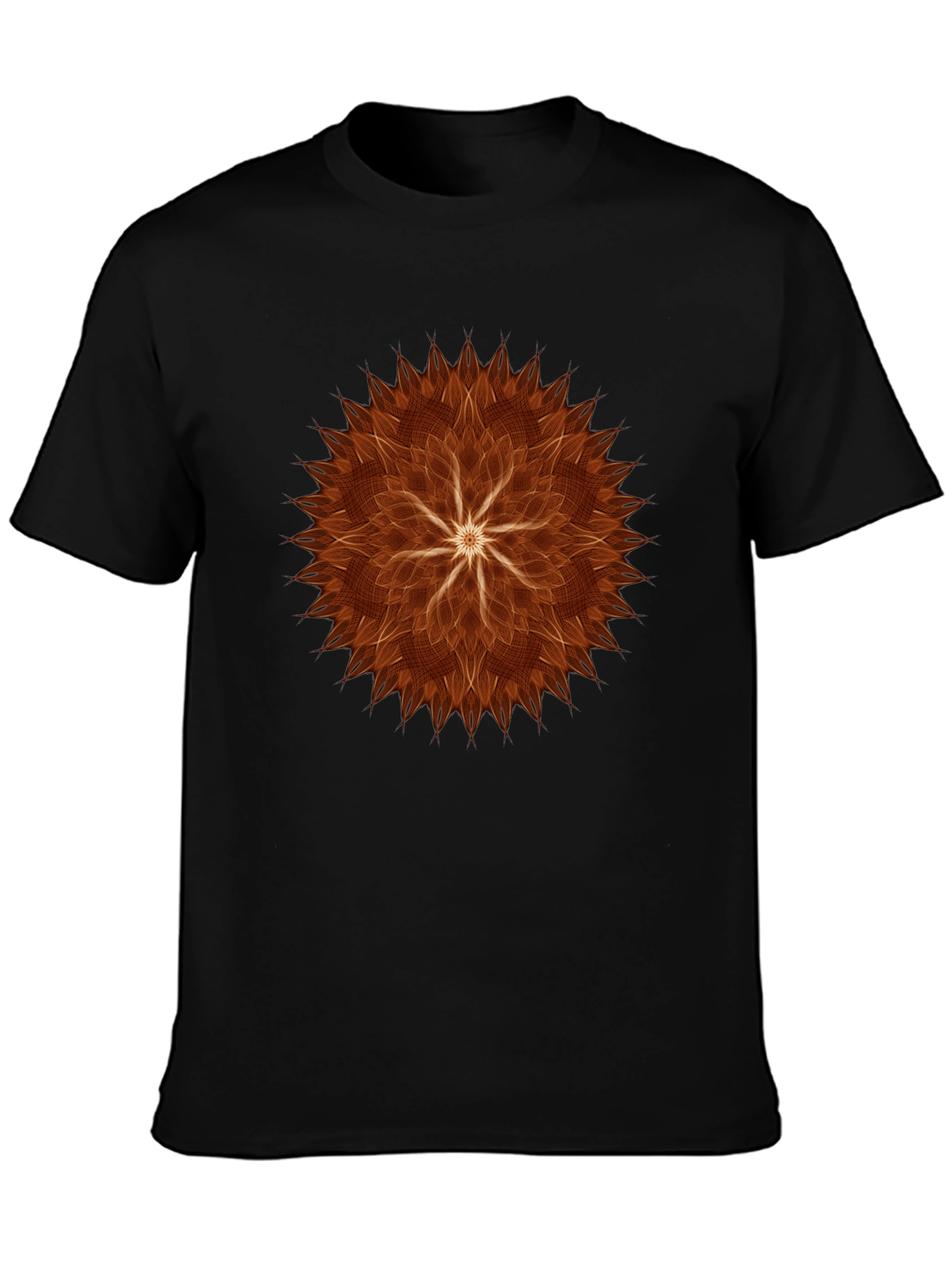 Abstract Flower Graphic Tee - Black