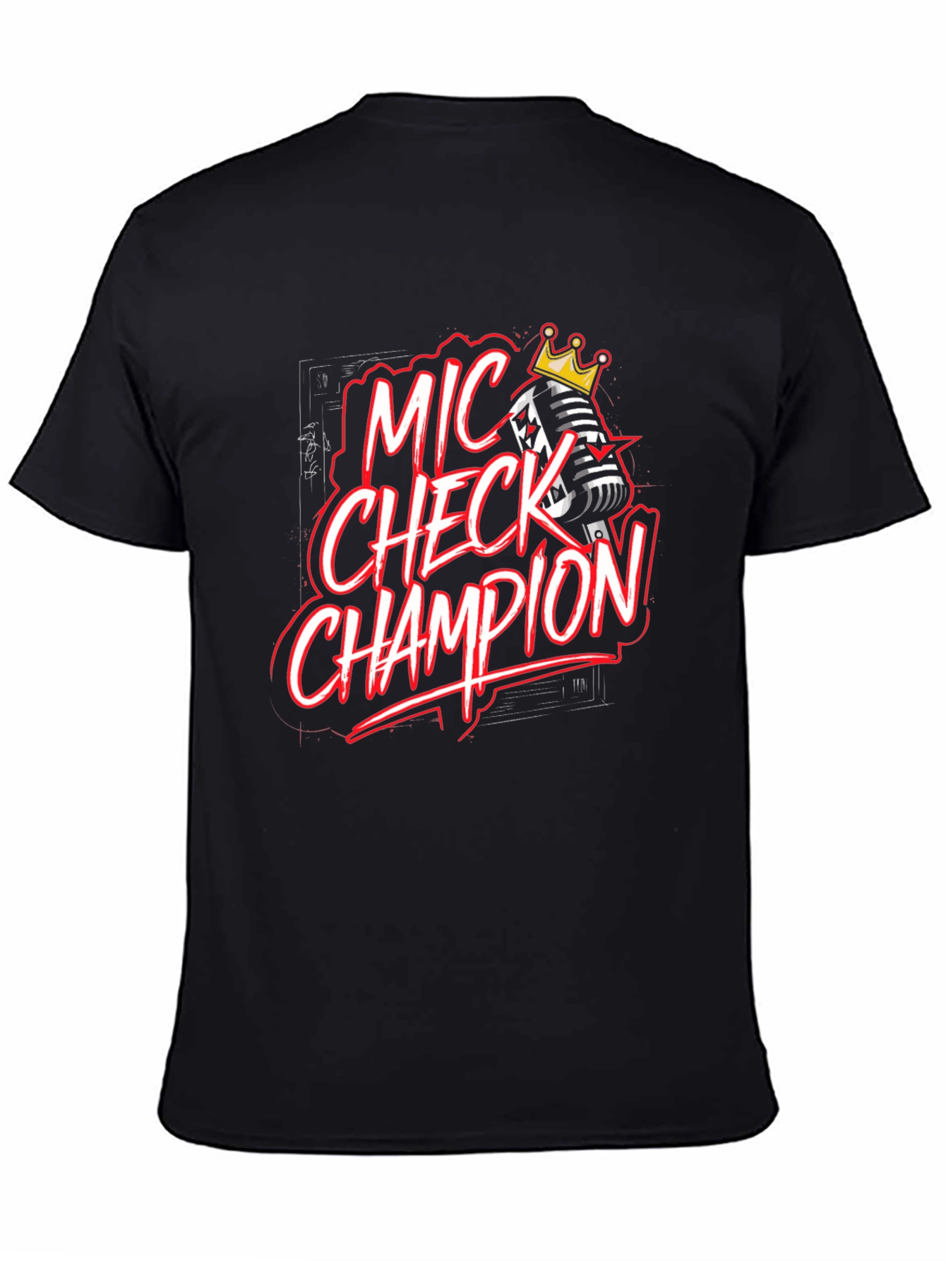 Mic Check Champion Black Graphic Tee