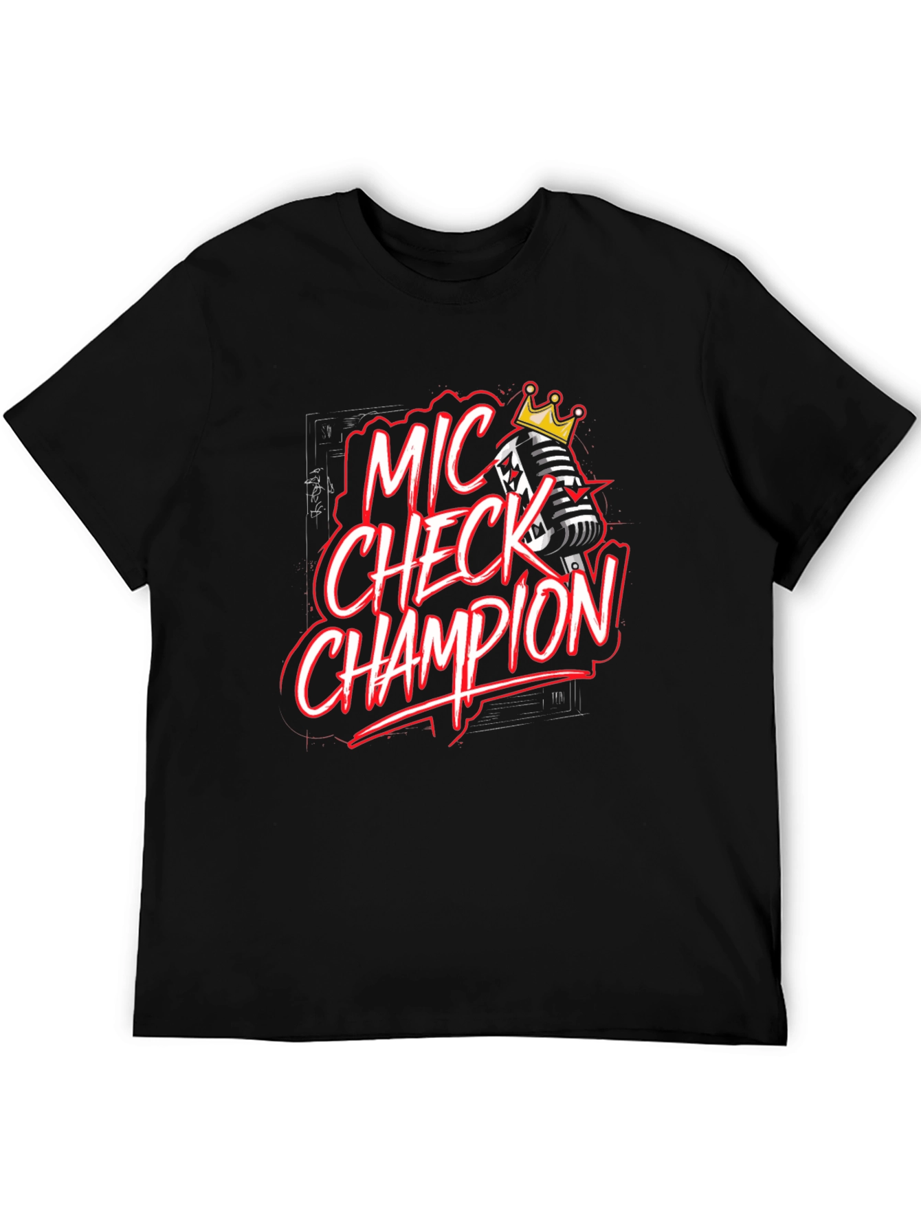 Mic Check Champion Black Graphic Tee