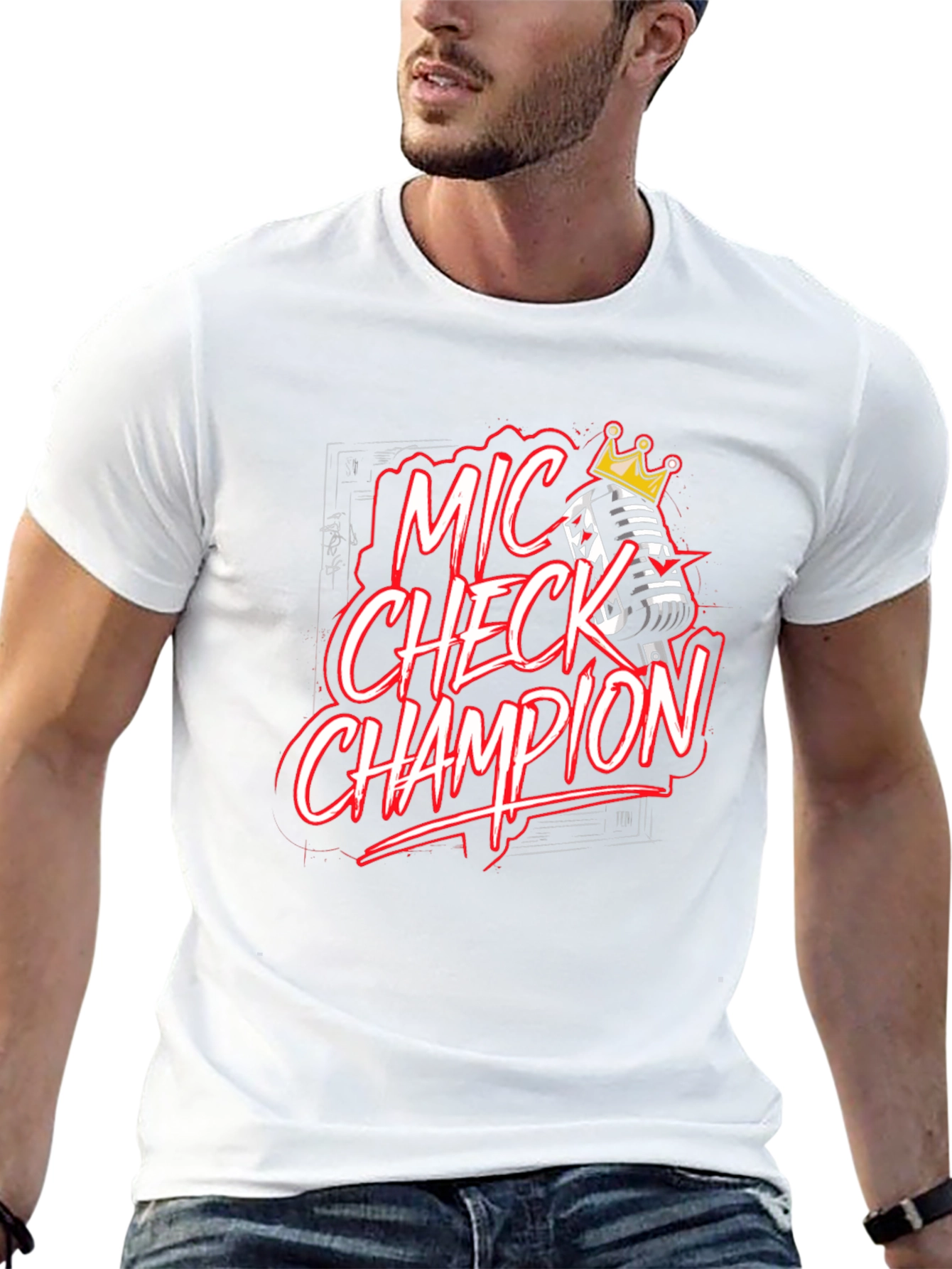 Mic Check Champion Black Graphic Tee