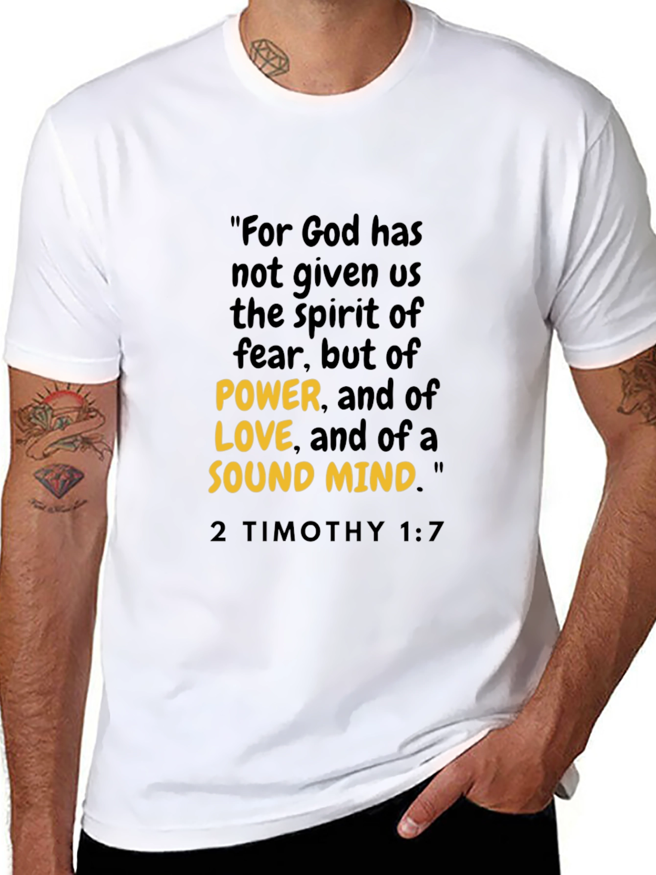 Inspirational Christian T-Shirt - 2 Timothy 1:7