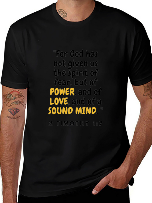 Inspirational Christian T-Shirt - 2 Timothy 1:7