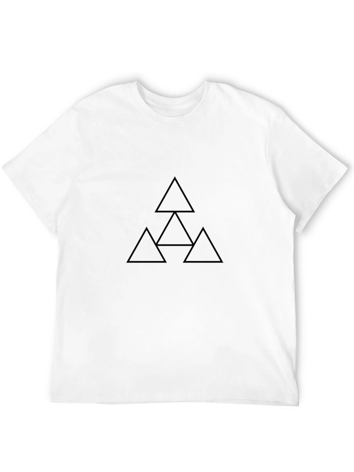 Geometric Triangle Graphic T-Shirt - Black