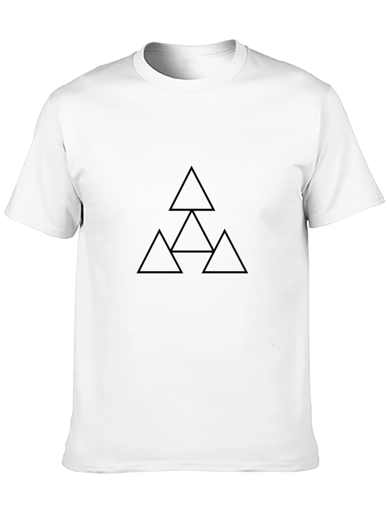 Geometric Triangle Graphic T-Shirt - Black