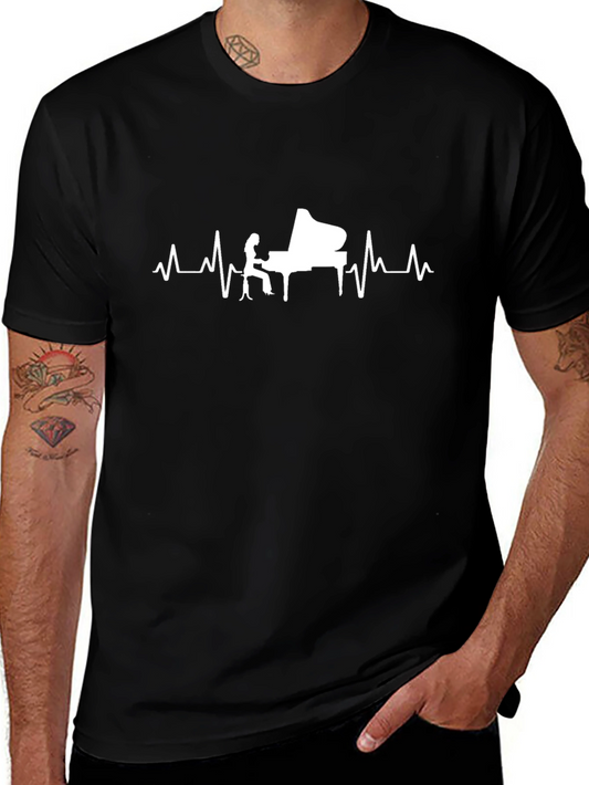 Piano Heartbeat T-Shirt - Musicians Tee