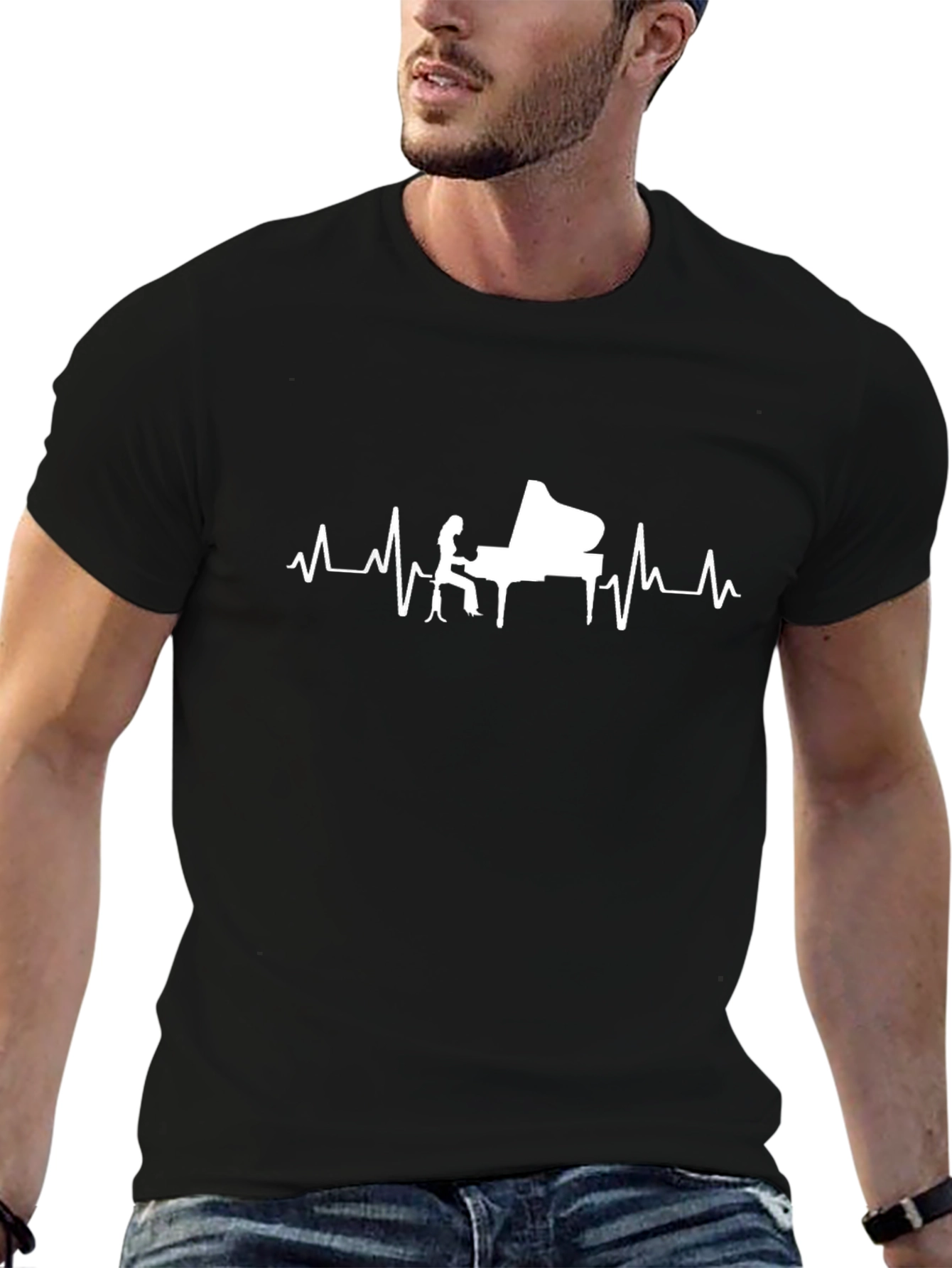 Piano Heartbeat T-Shirt - Musicians Tee