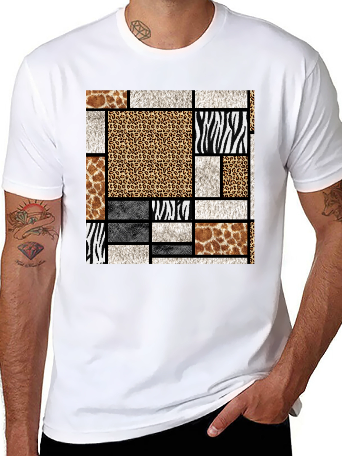 Animal Print Block Graphic Tee