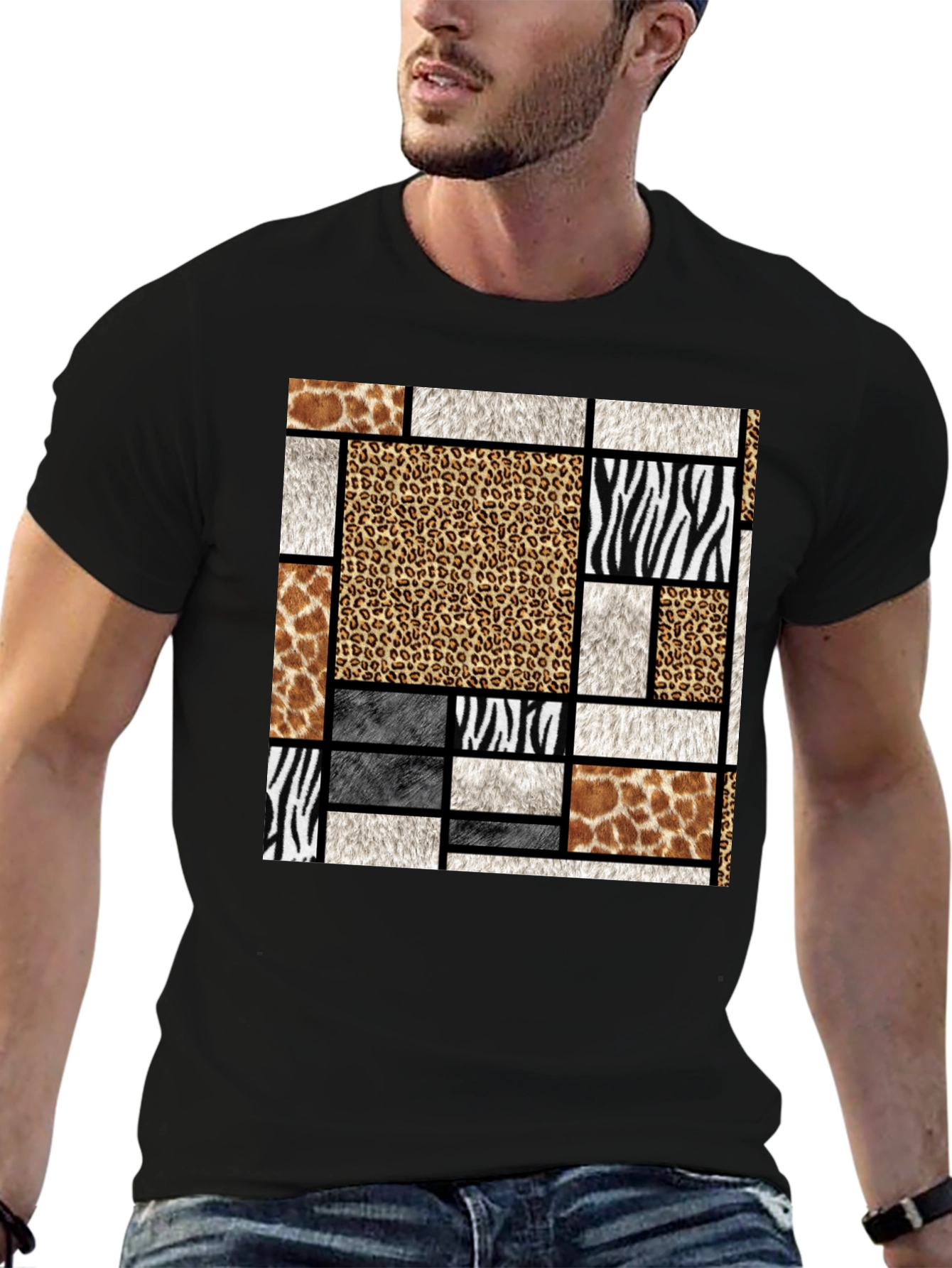 Animal Print Block Graphic Tee