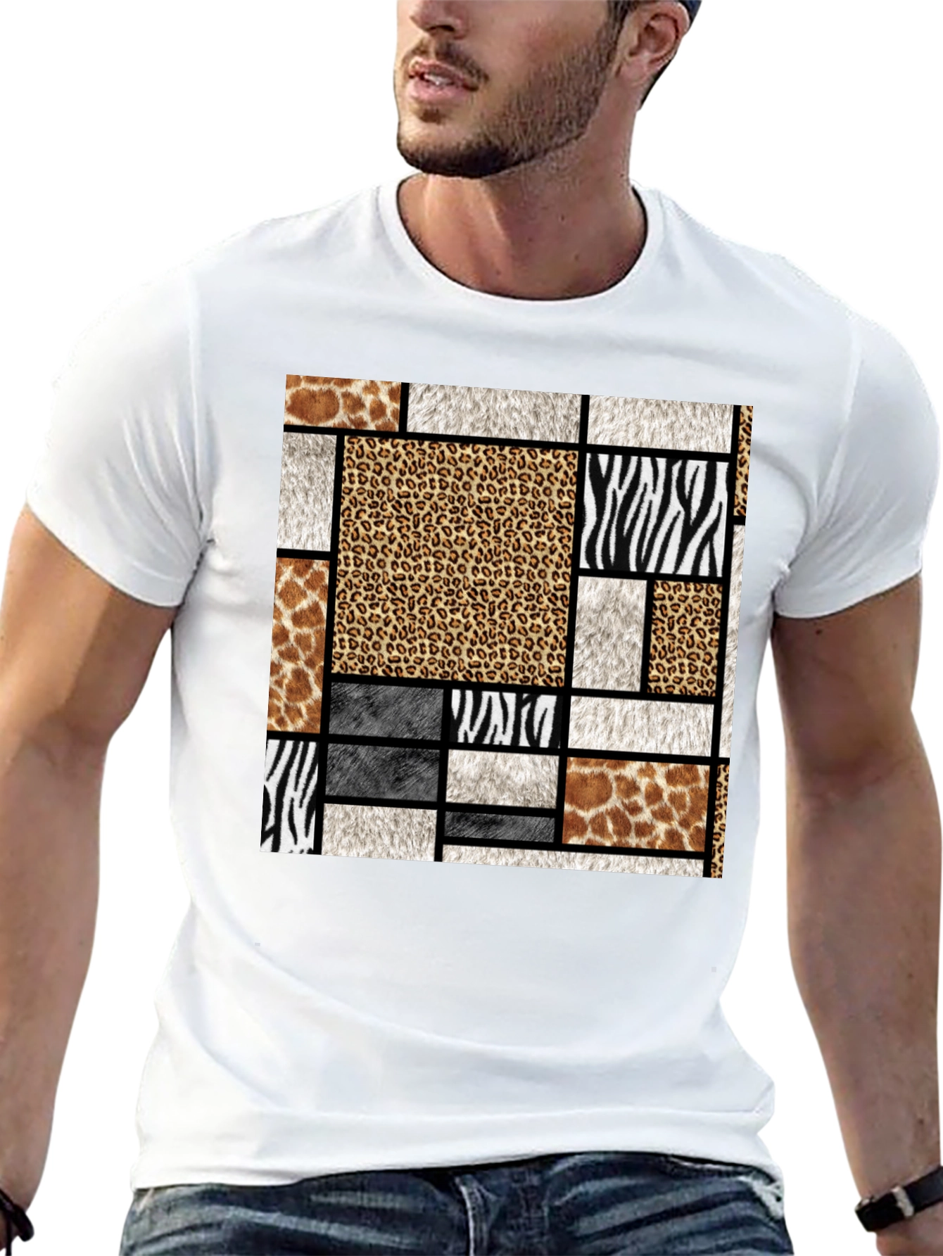 Animal Print Block Graphic Tee