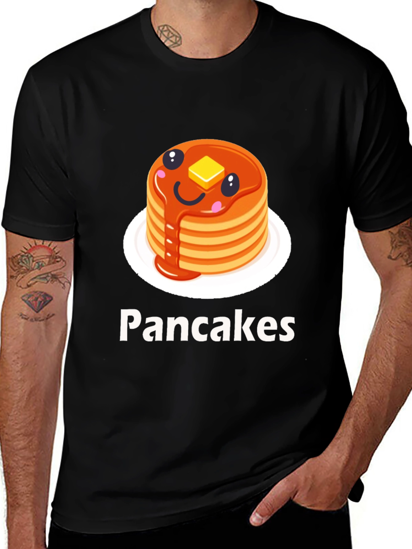 Pancake Stack Graphic Tee - Breakfast Lovers T-Shirt
