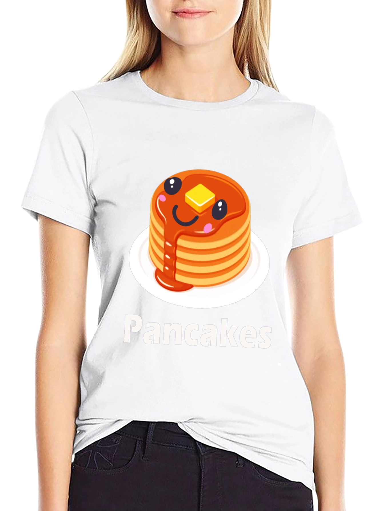 Pancake Stack Graphic Tee - Breakfast Lovers T-Shirt