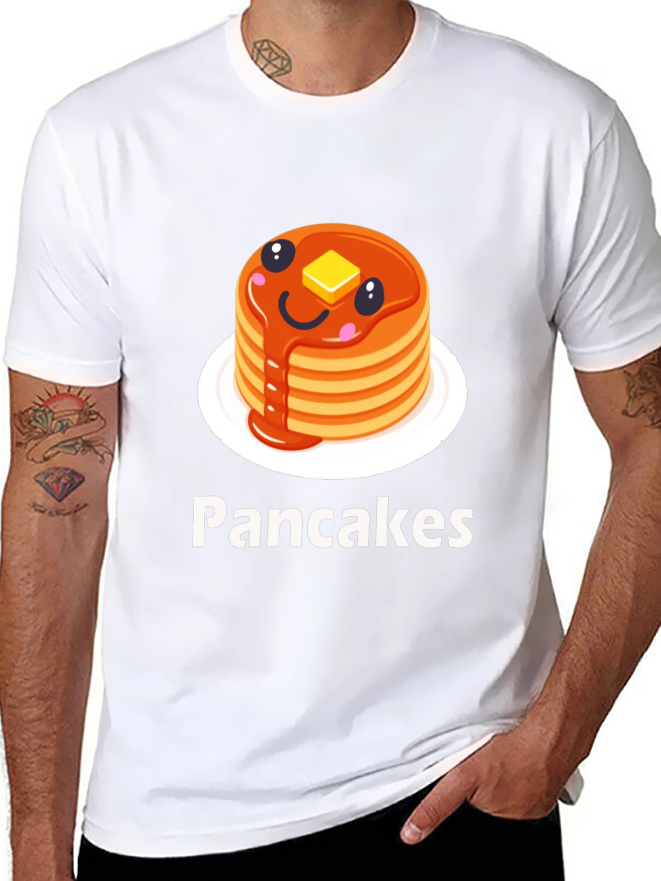 Pancake Stack Graphic Tee - Breakfast Lovers T-Shirt