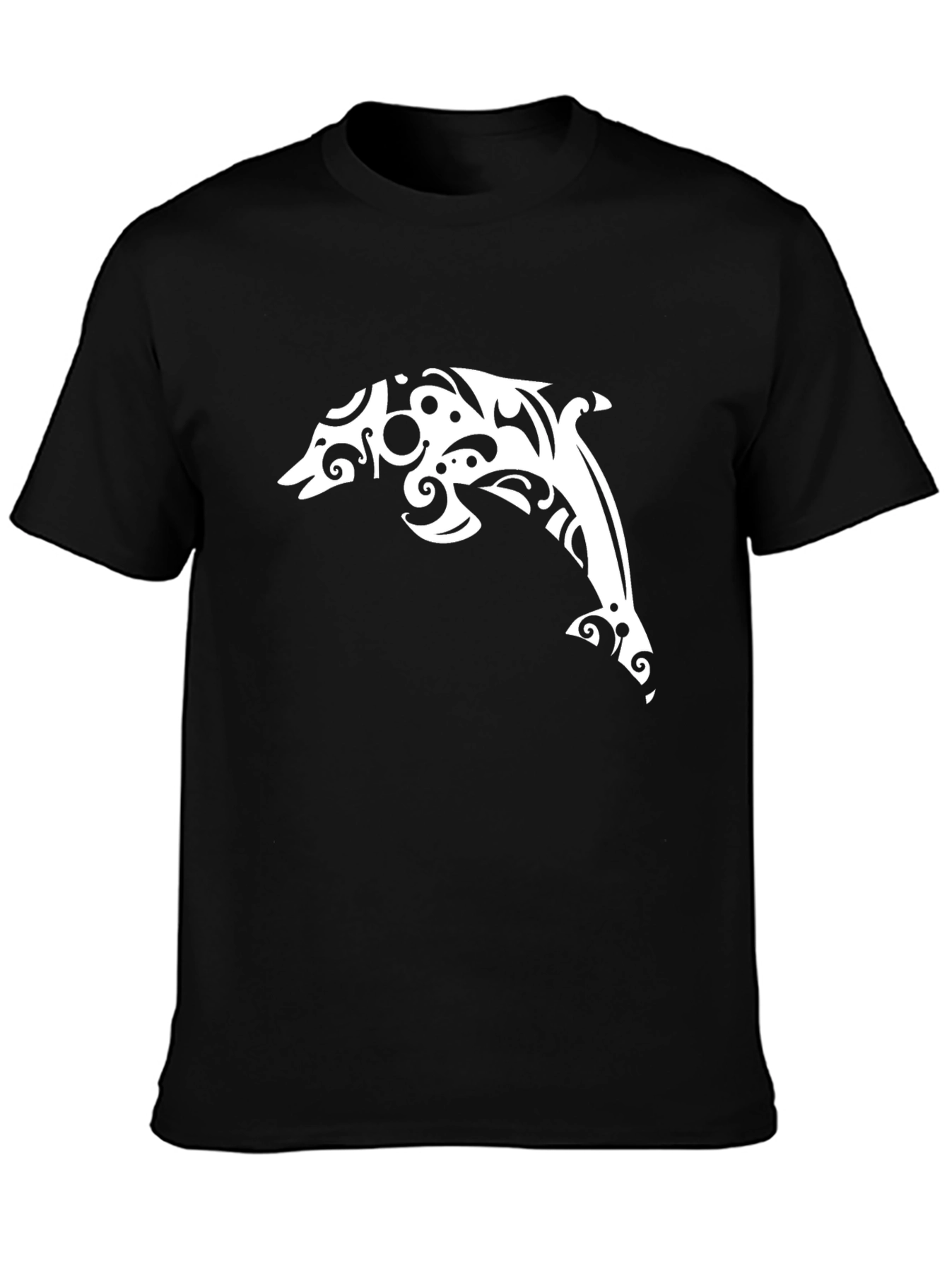 Tribal Dolphin Black T-Shirt
