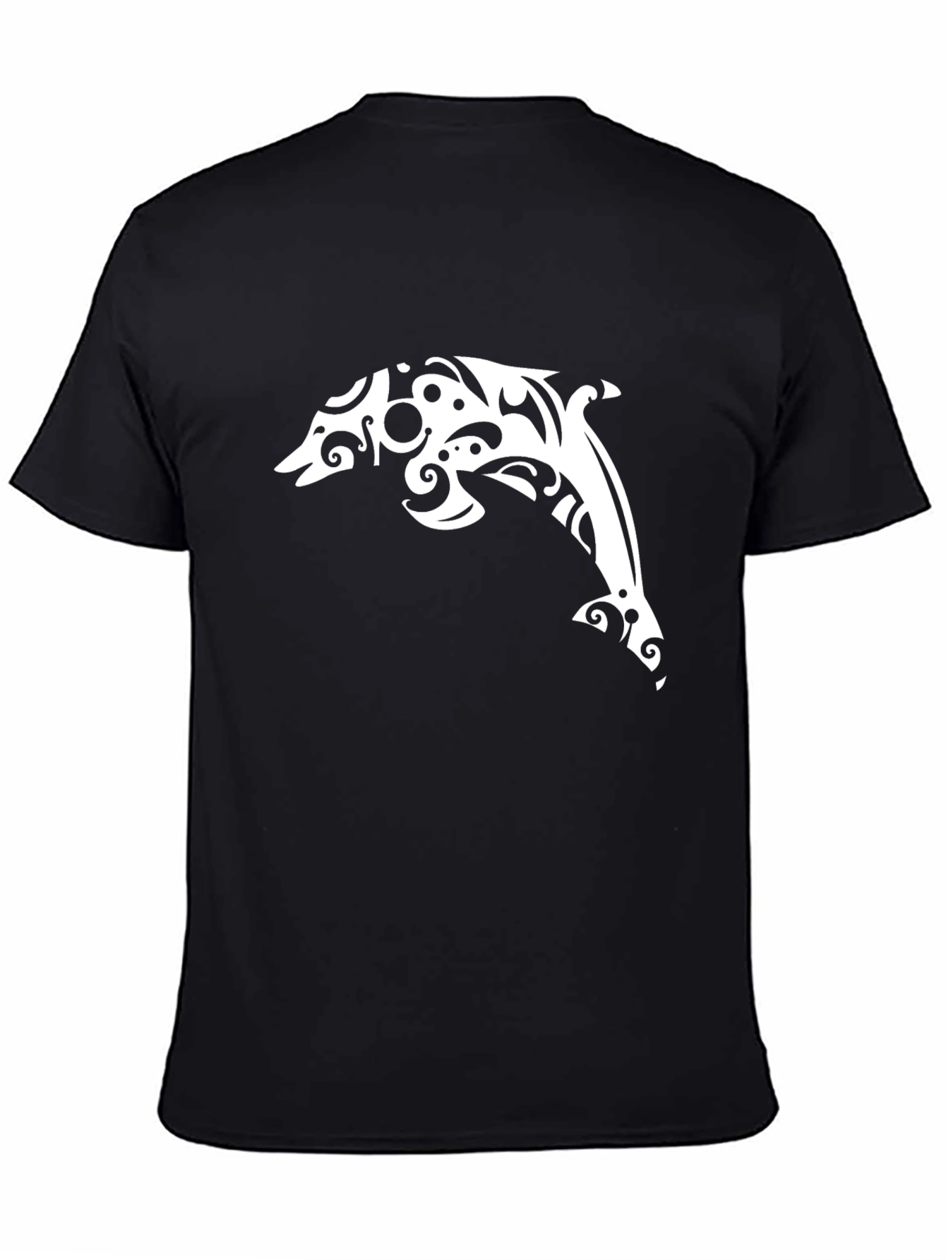 Tribal Dolphin Black T-Shirt