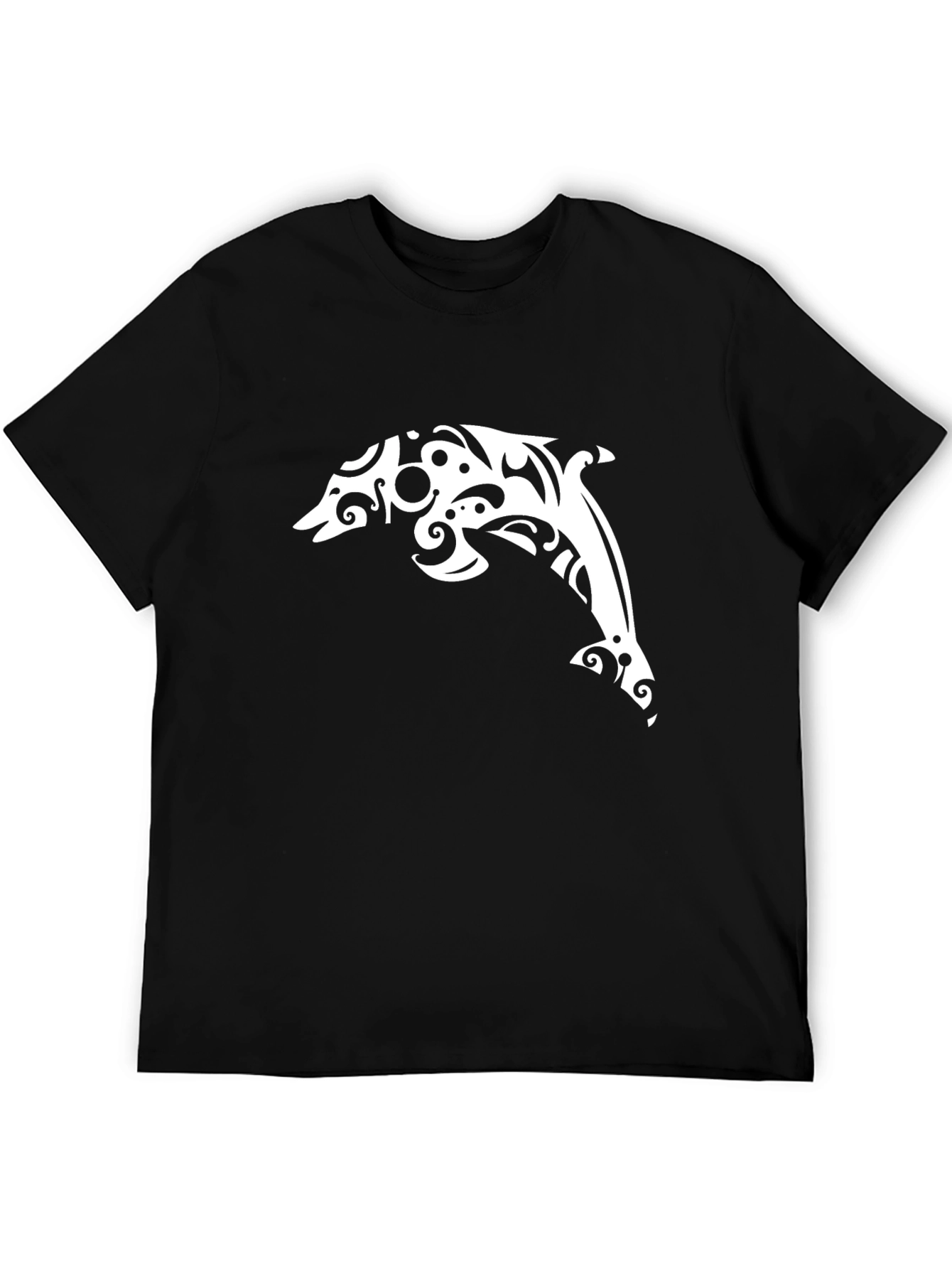 Tribal Dolphin Black T-Shirt