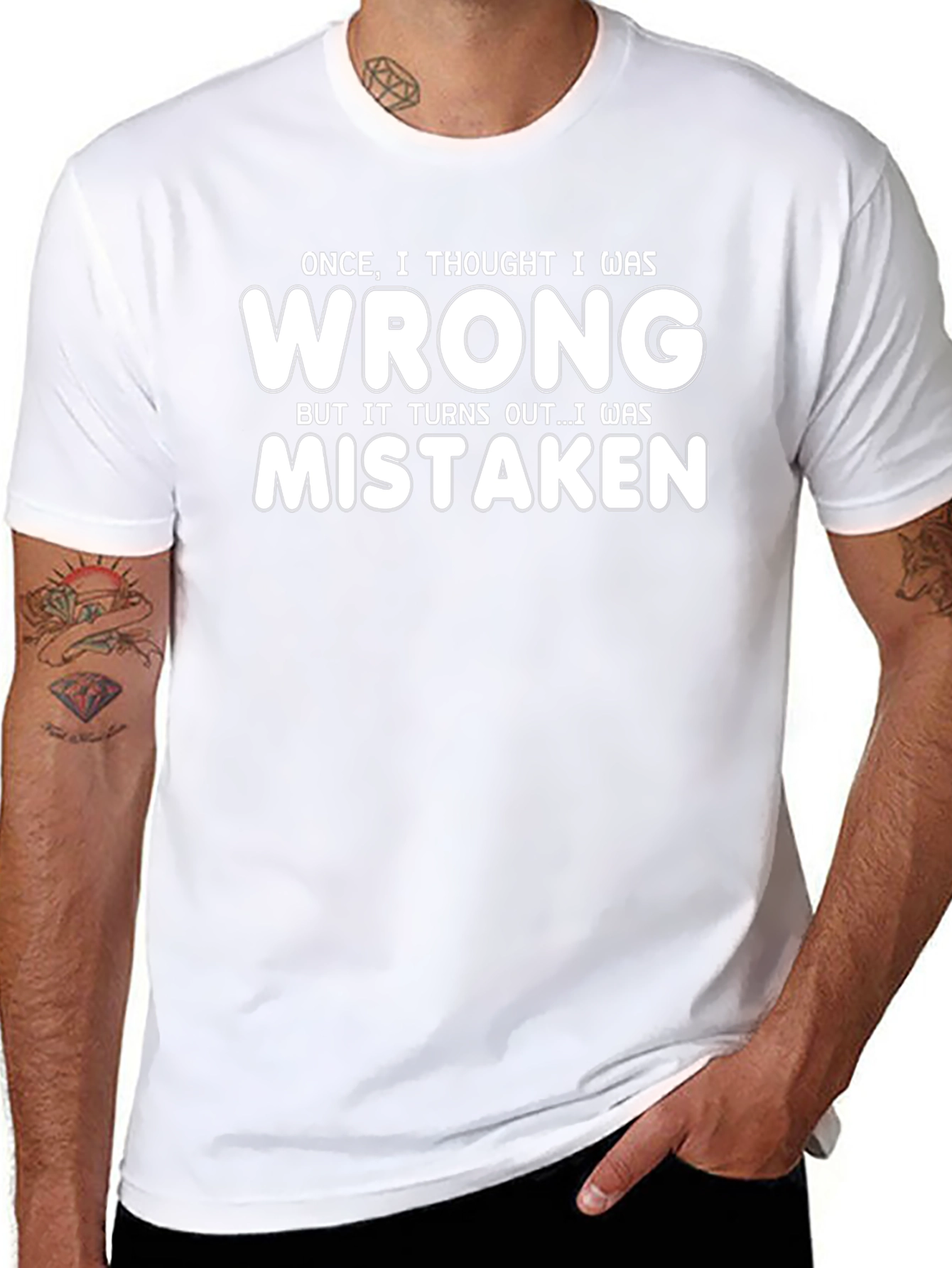 Funny Wrong Graphic Tee - Black Cotton T-Shirt