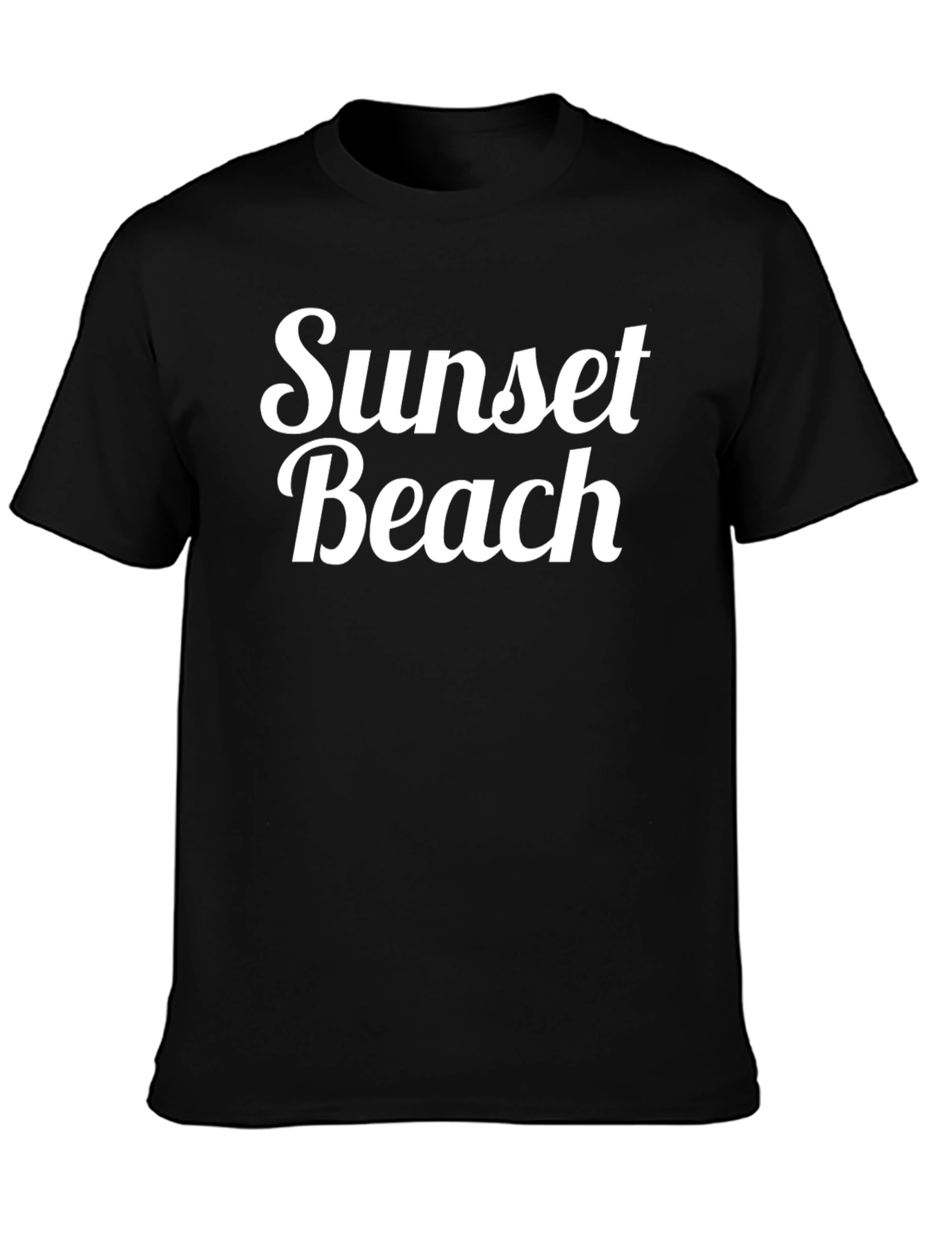 Sunset Beach Black Graphic T-Shirt