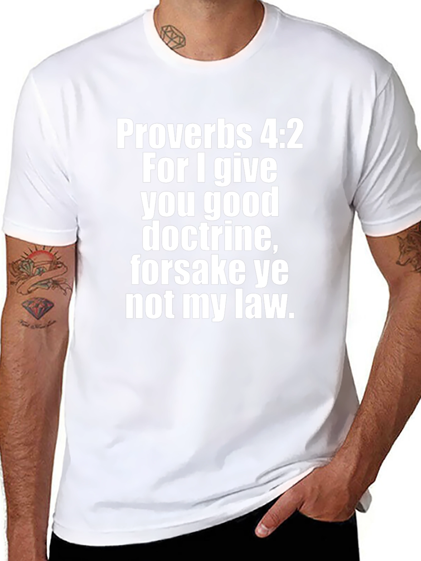 Proverbs 4:2 Graphic Print Black T-Shirt