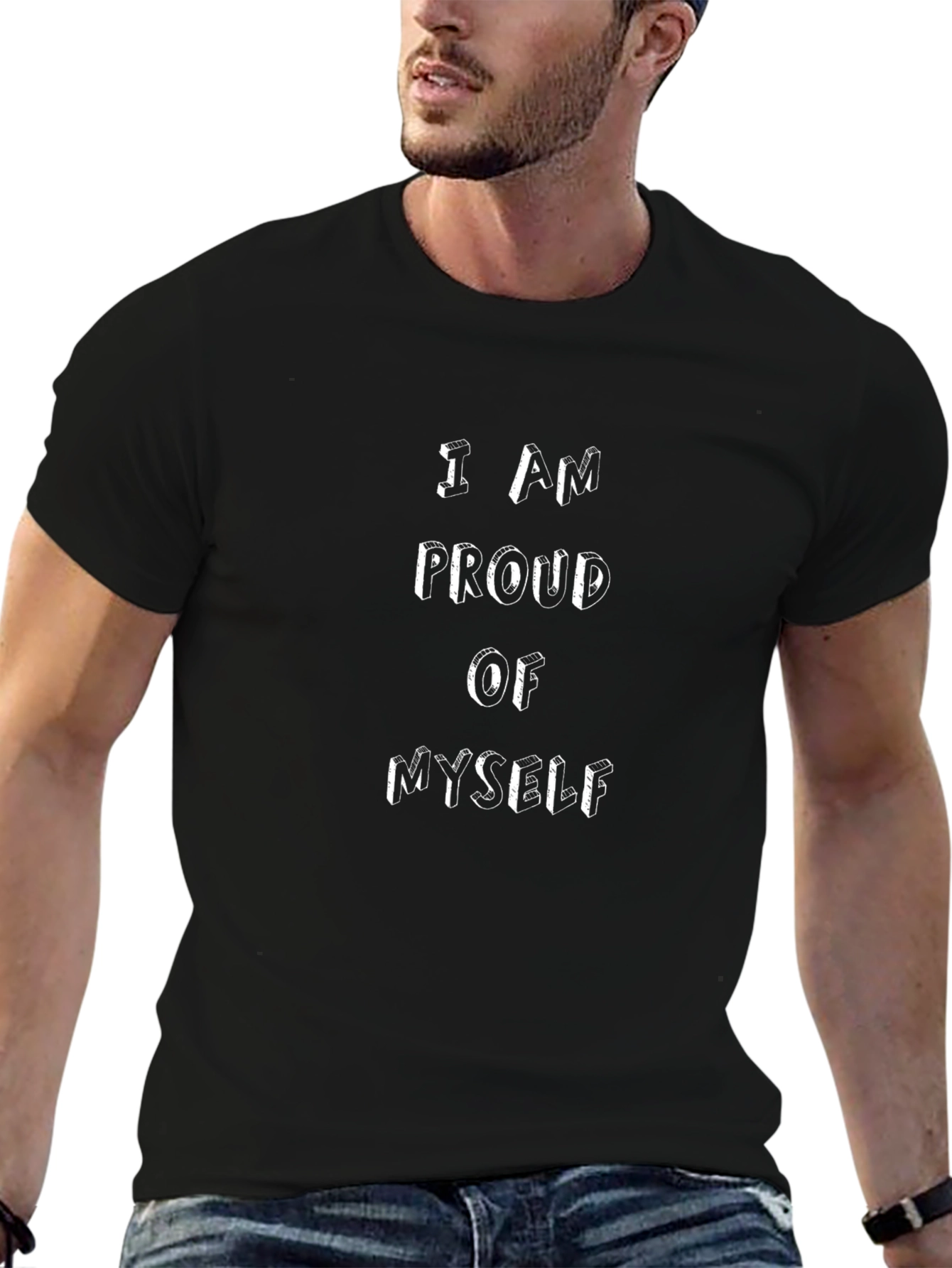Proud Statement Graphic Tee - Classic Black