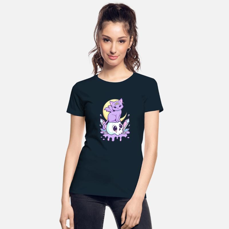 Pastel Goth Cute Creepy Witchy Cat and Skull
