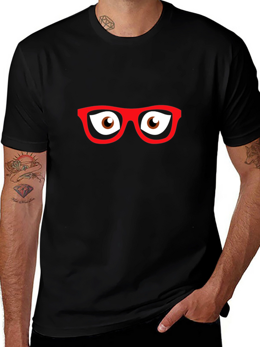 Funny Eyeglasses Graphic Black T-Shirt