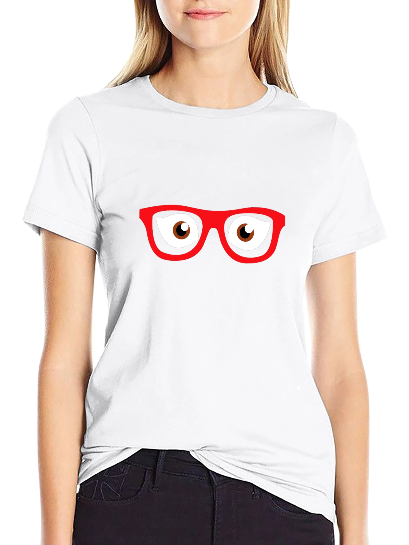 Funny Eyeglasses Graphic Black T-Shirt