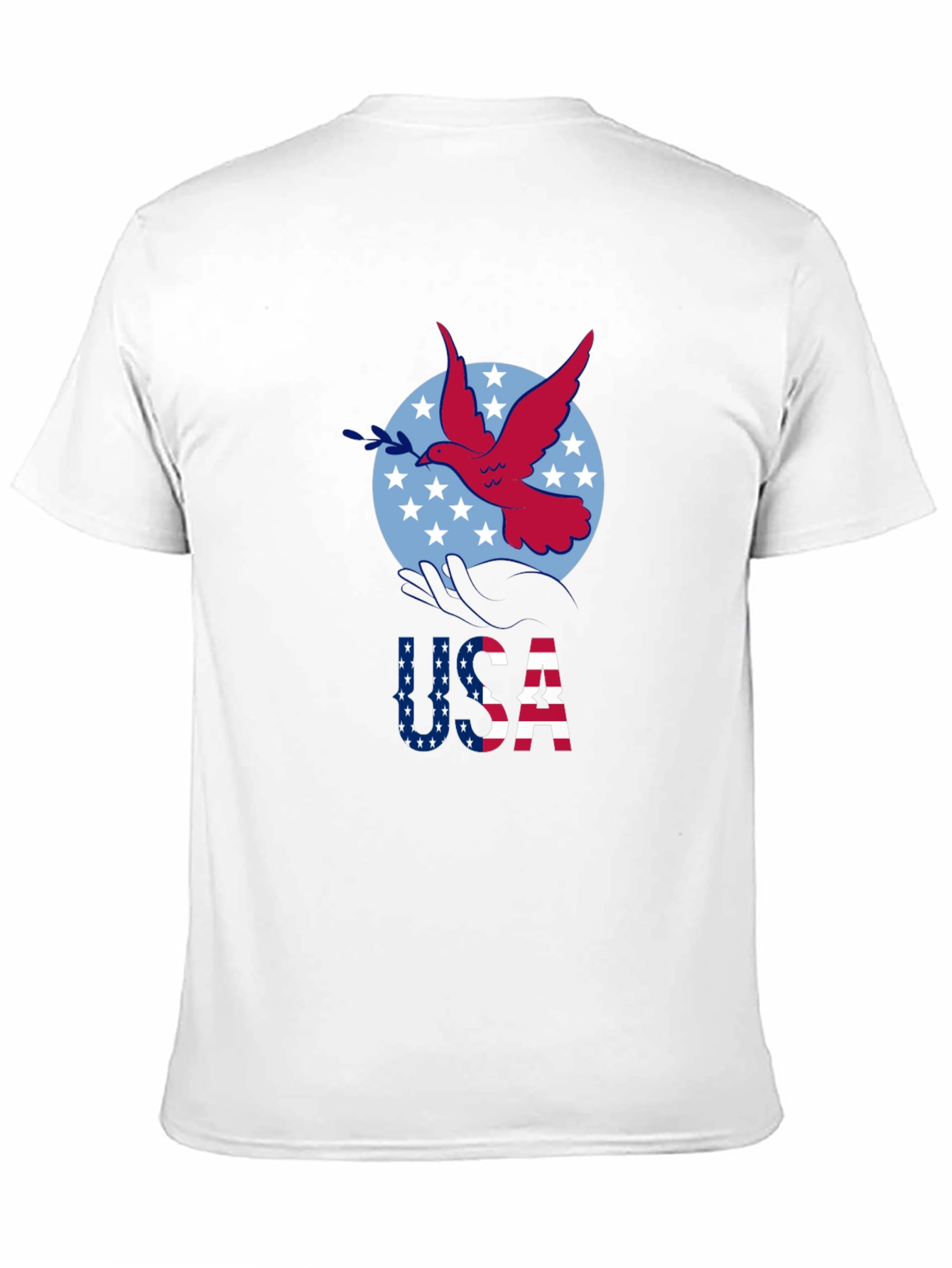 USA Dove Graphic Print Black T-Shirt