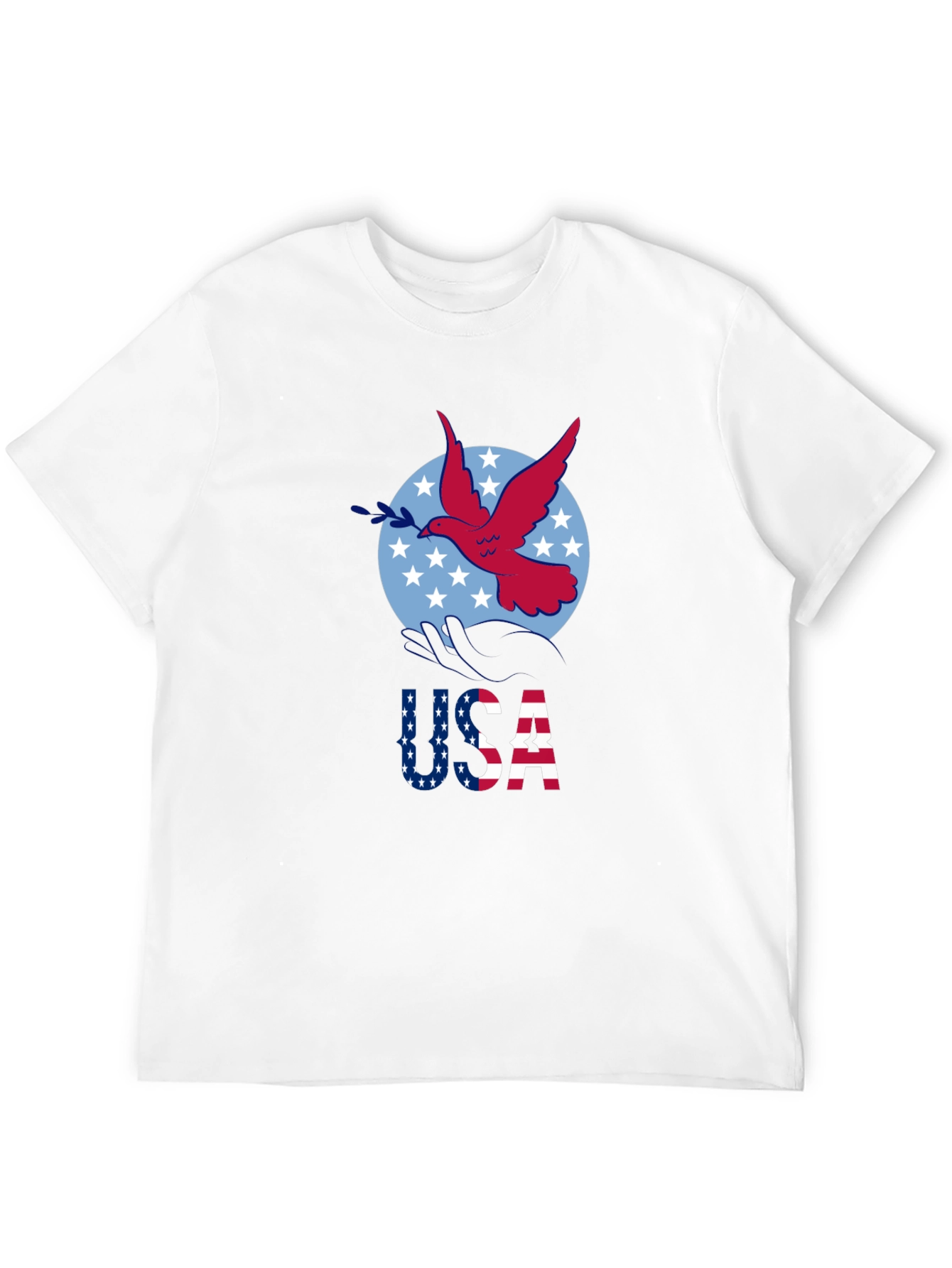 USA Dove Graphic Print Black T-Shirt
